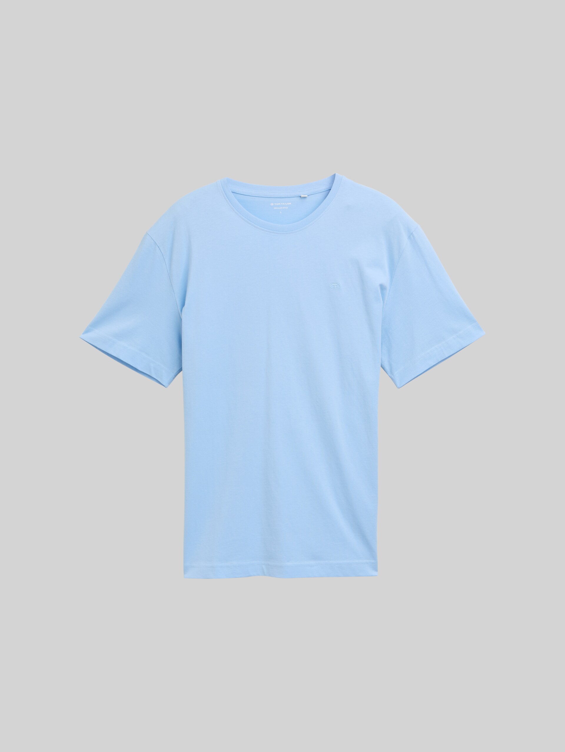 Basic T-Shirt mit Logo-Stickerei - washed out middle blue - Vorder-Produkt-Ansicht
