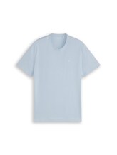 Nicht ausgewählt, Basic T-Shirt mit Logo-Stickerei von Tom Tailor, blau