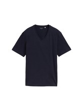 Sélectionné, T-shirt basique à col en V par Tom Tailor, bleu