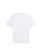 Geselecteerd, Basic T-shirt met V-hals door Tom Tailor, wit