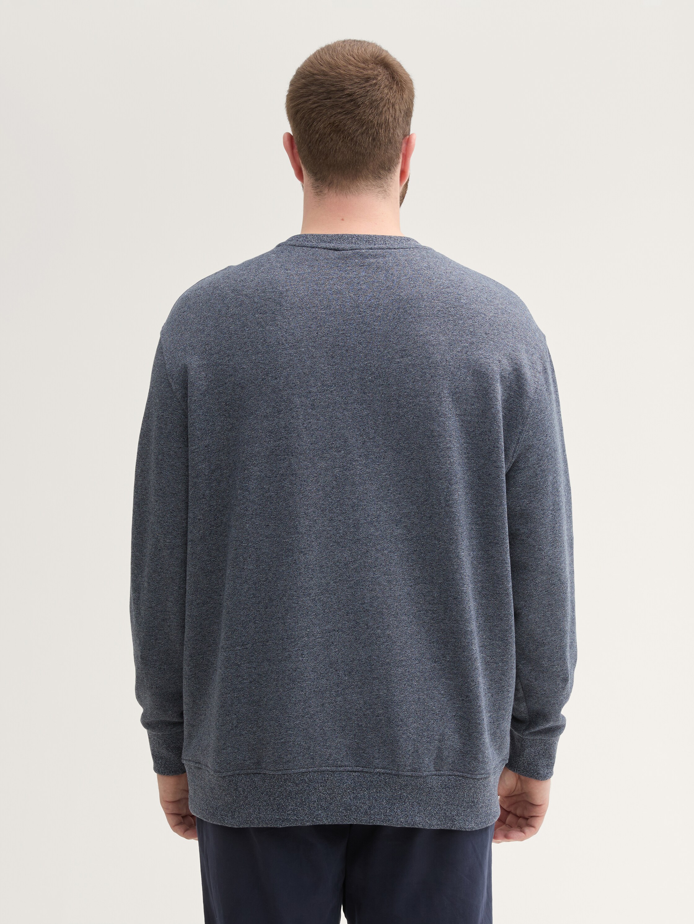 Plus Size - Sweatshirt mit Logo-Details - navy_grindle_structure - 