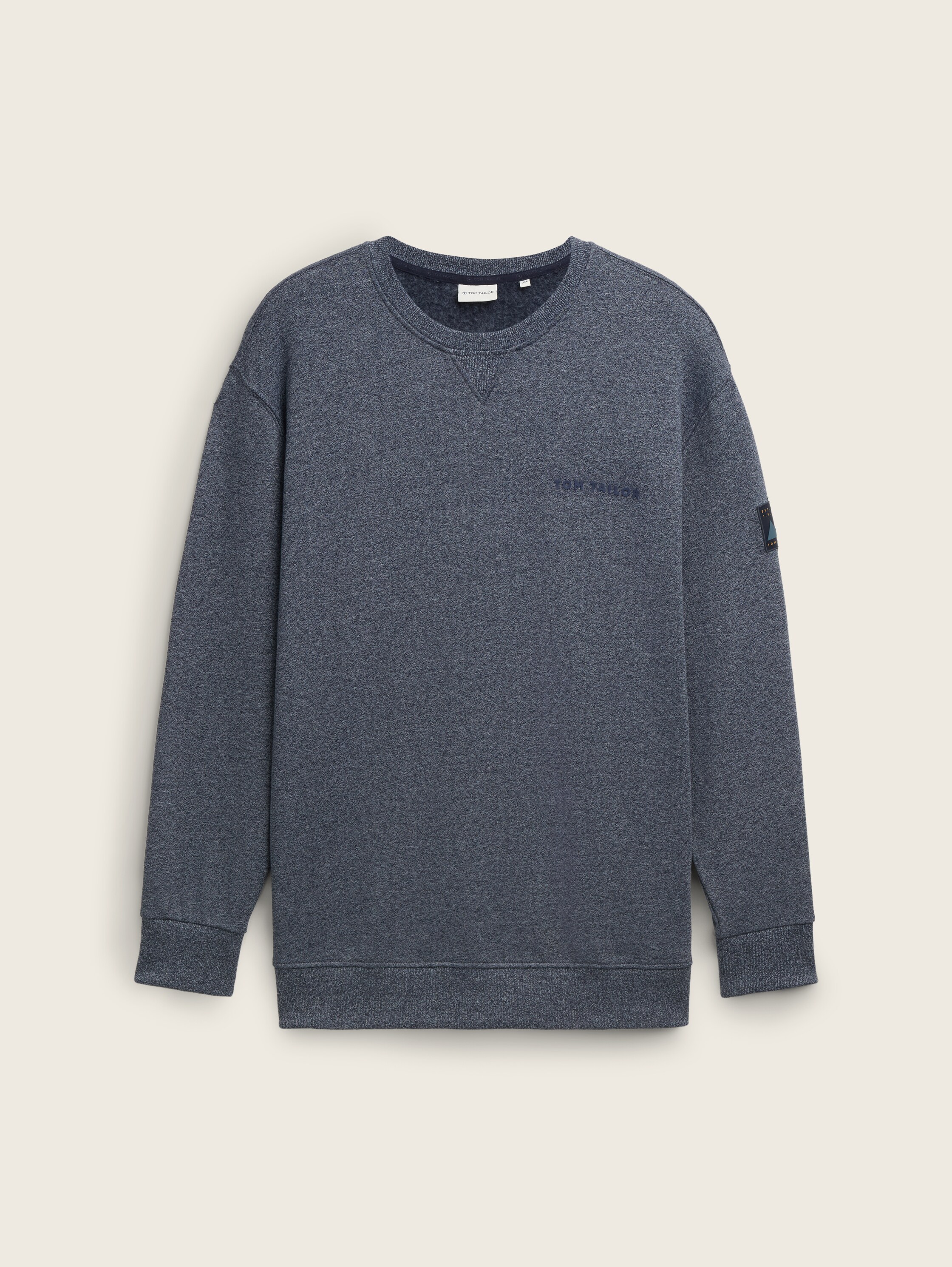 Plus Size - Sweatshirt mit Logo-Details - navy_grindle_structure - 