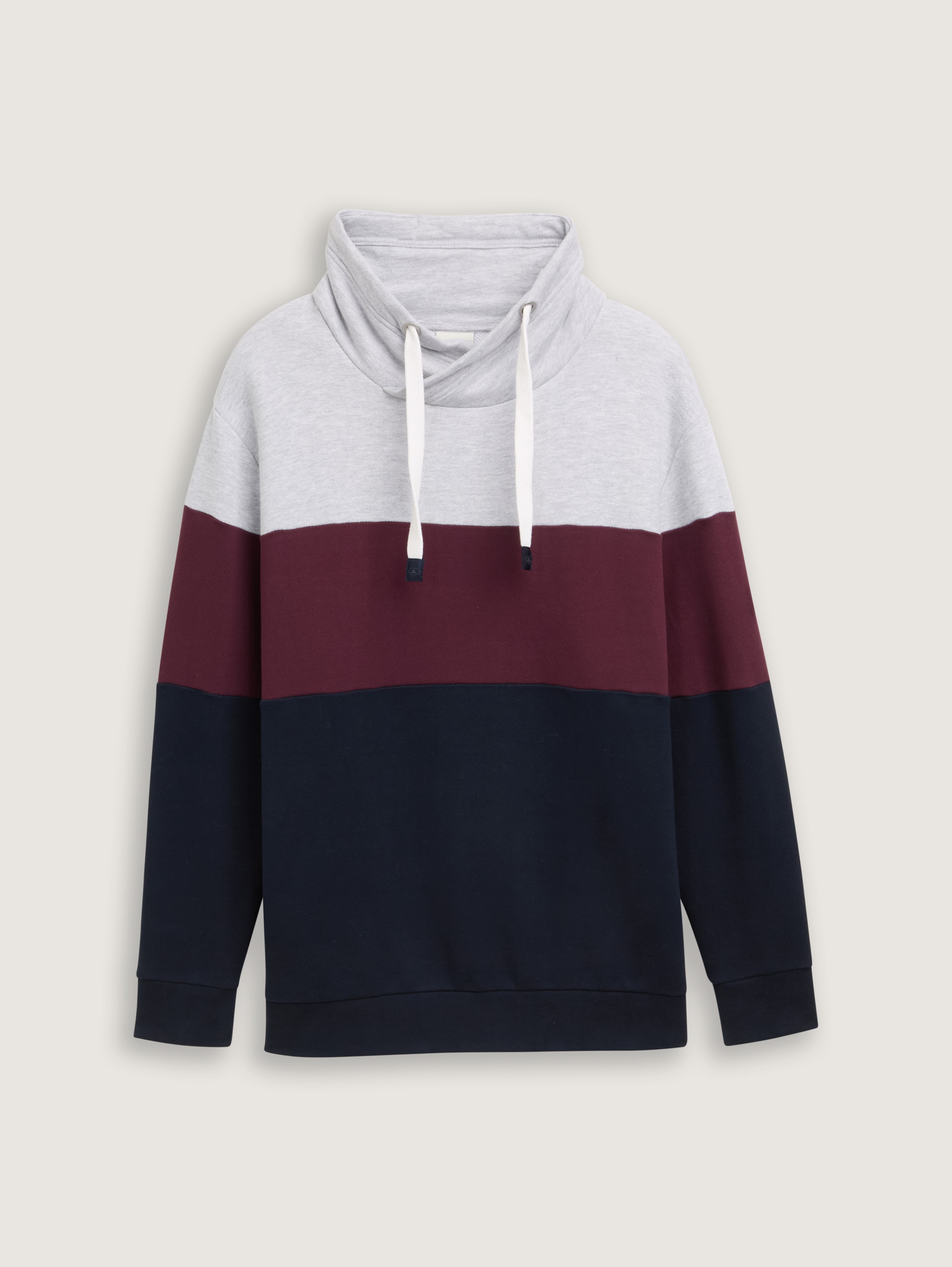 Plus Size - Sweatshirt mit Colour Blocking - light_stone_grey_melange - Vorder-Produkt-Ansicht
