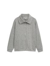 Ausgewählt, Plus Size - Sweatjacke mit Stehkragen von Tom Tailor, grau