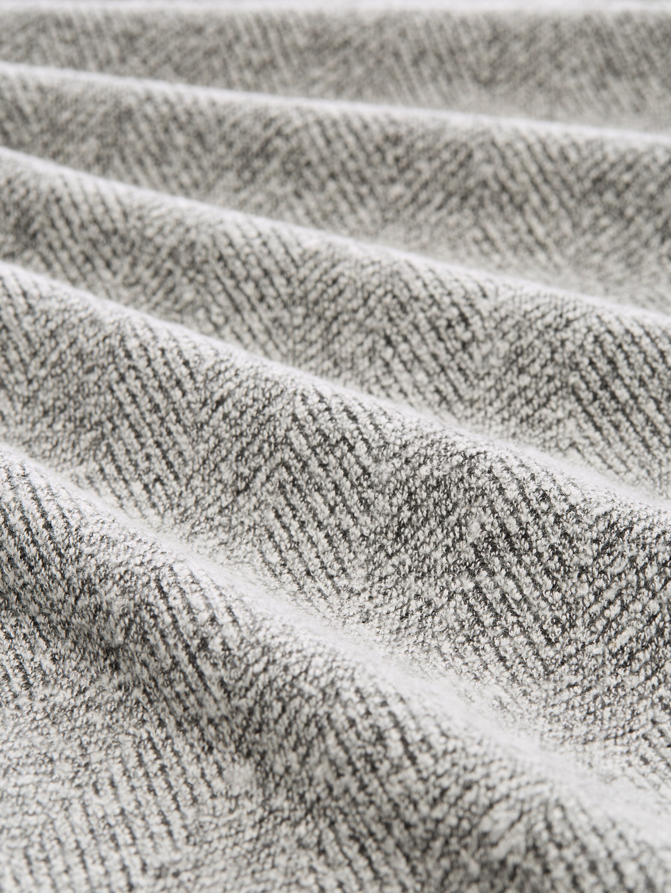 Plus Size - Sweatjacke mit Stehkragen - grey_heringbone_boucle - 