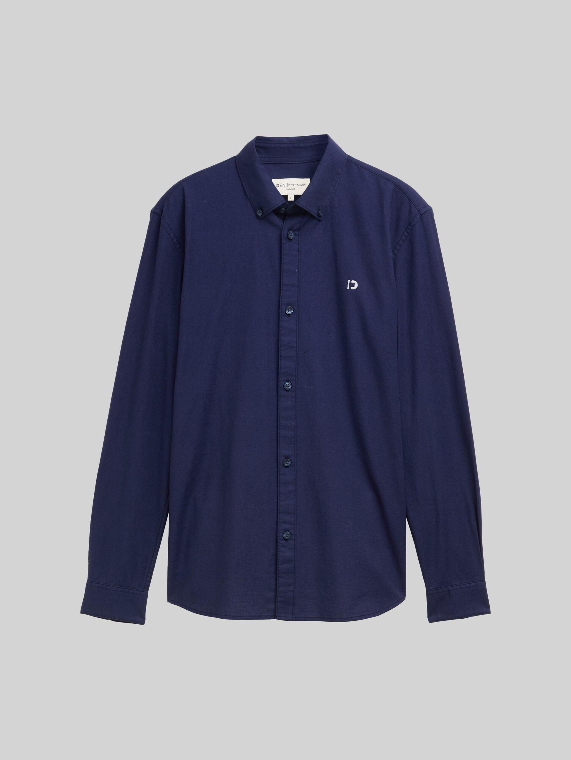 Oxford shirt with logo embroidery - dark blueberry - Front product view