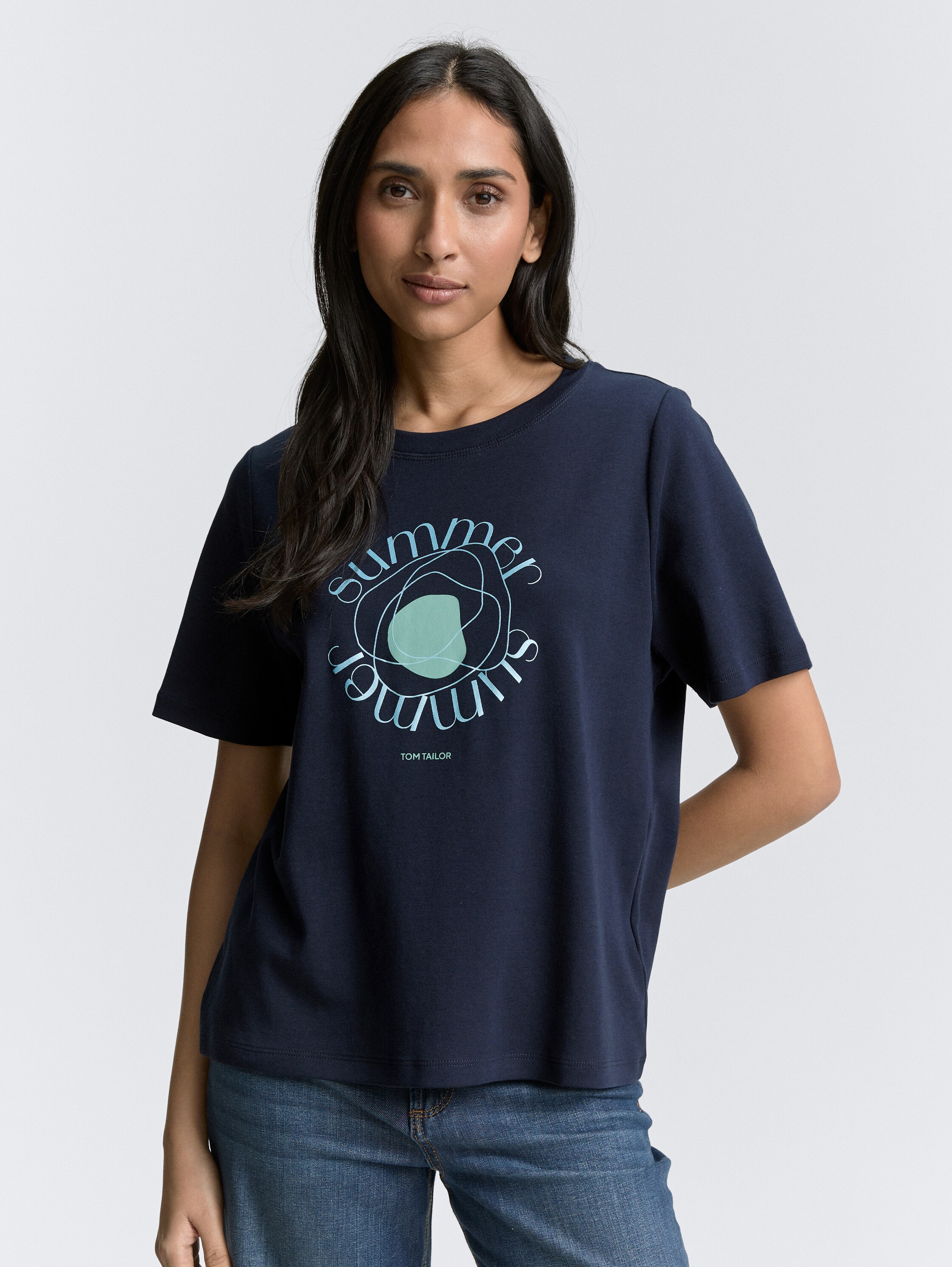 T-Shirt aus Baumwolle - sky_captain_blue_1 - 