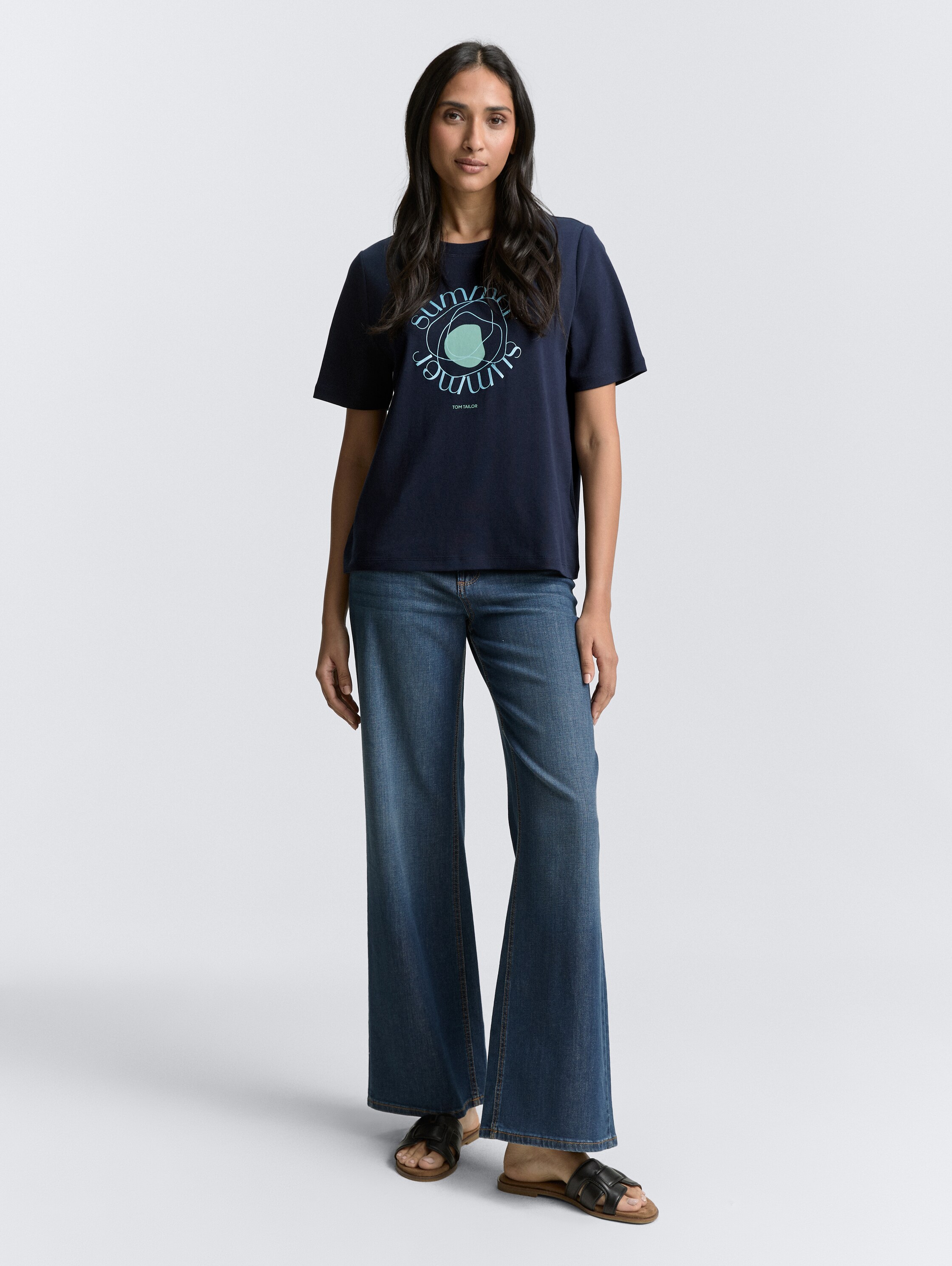 T-Shirt aus Baumwolle - sky_captain_blue_1 - 