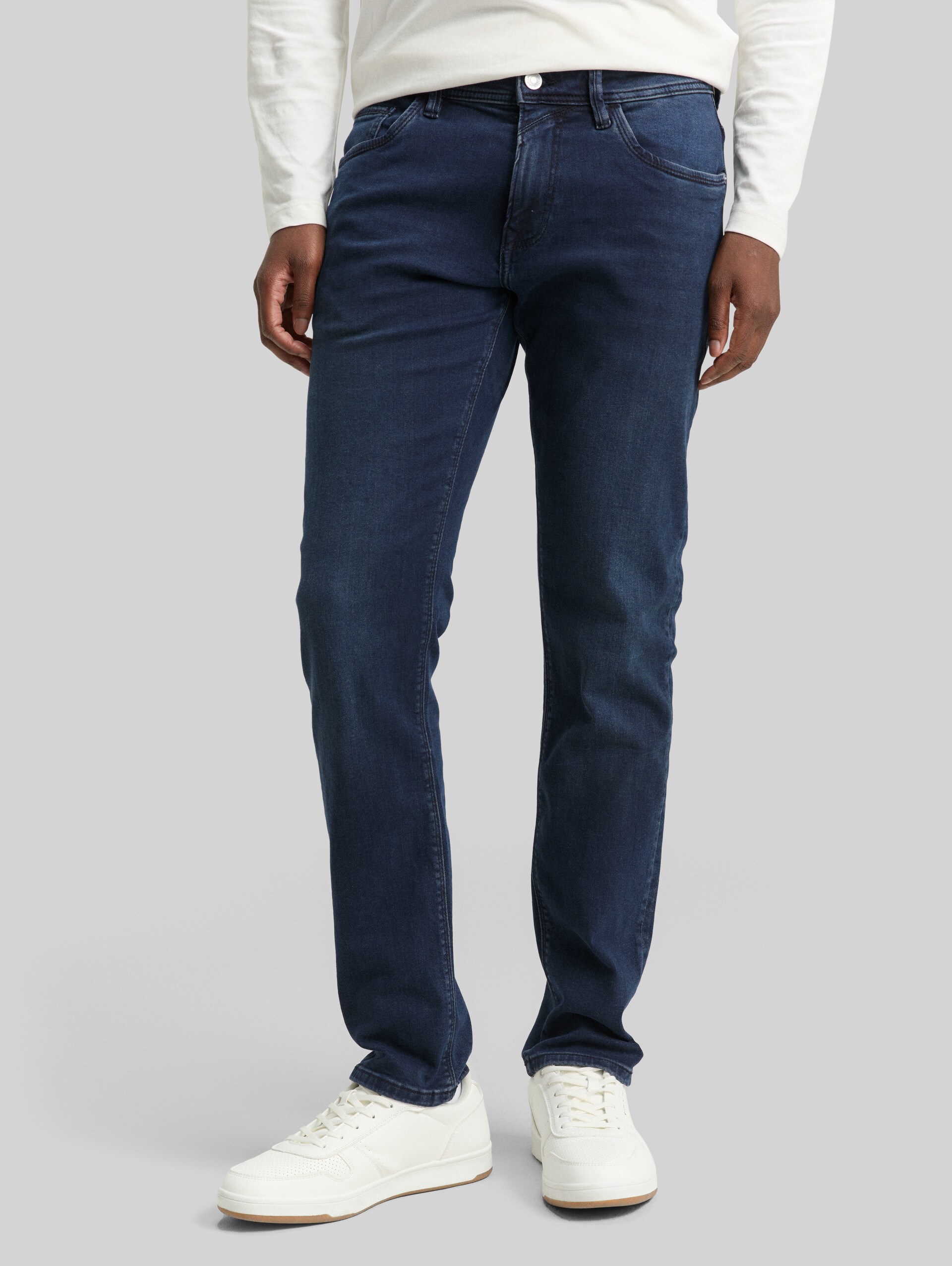 TTPIERS SLIM Jeans - dark stone blue black denim - Découpe Vue de face du modèle