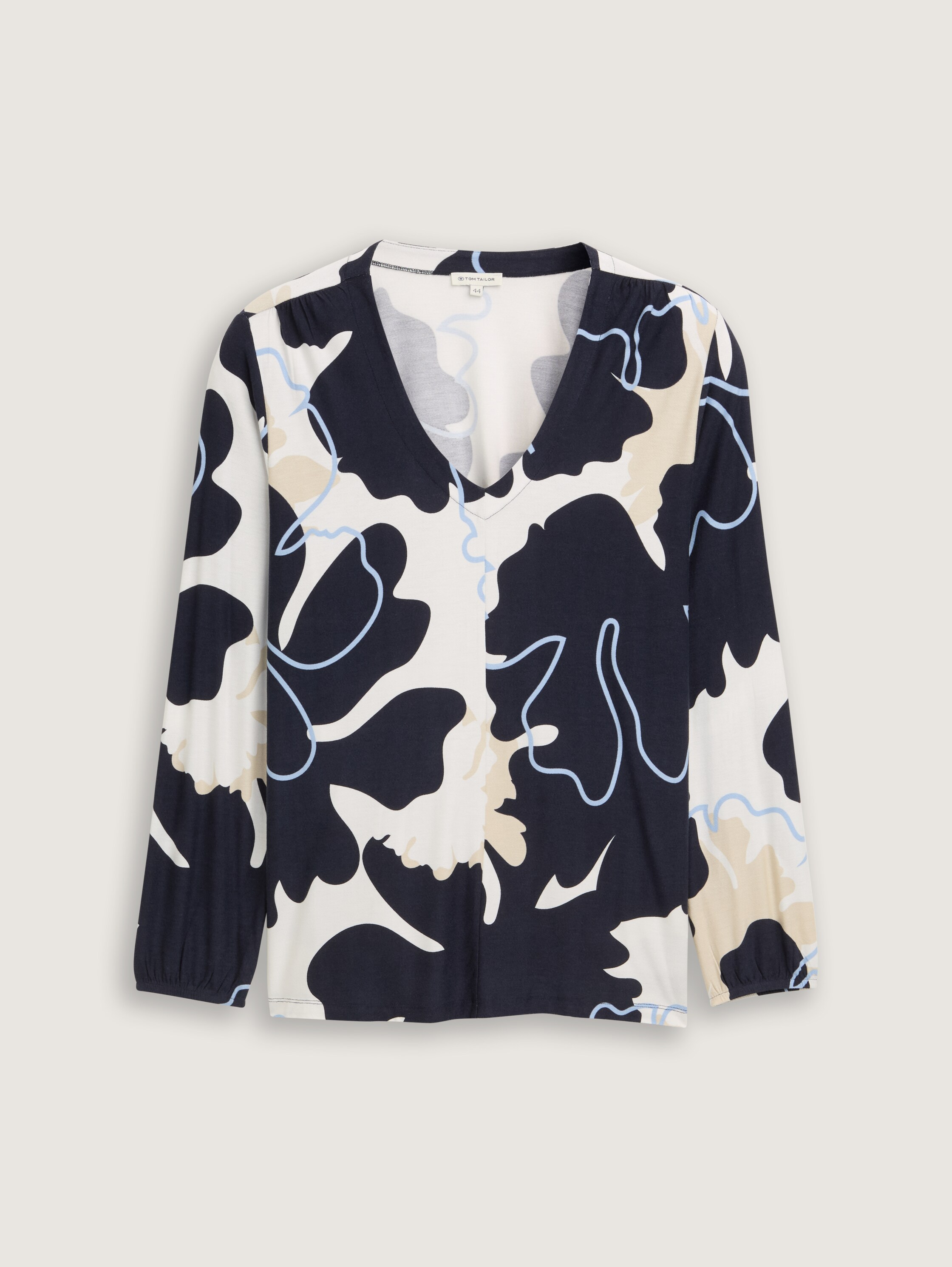 Plus Size - Blusenshirt mit Muster - big_floral_shapes_design - Vorder-Produkt-Ansicht