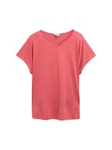 Ausgewählt, Plus Size - T-Shirt im Material-Mix von Tom Tailor, rot