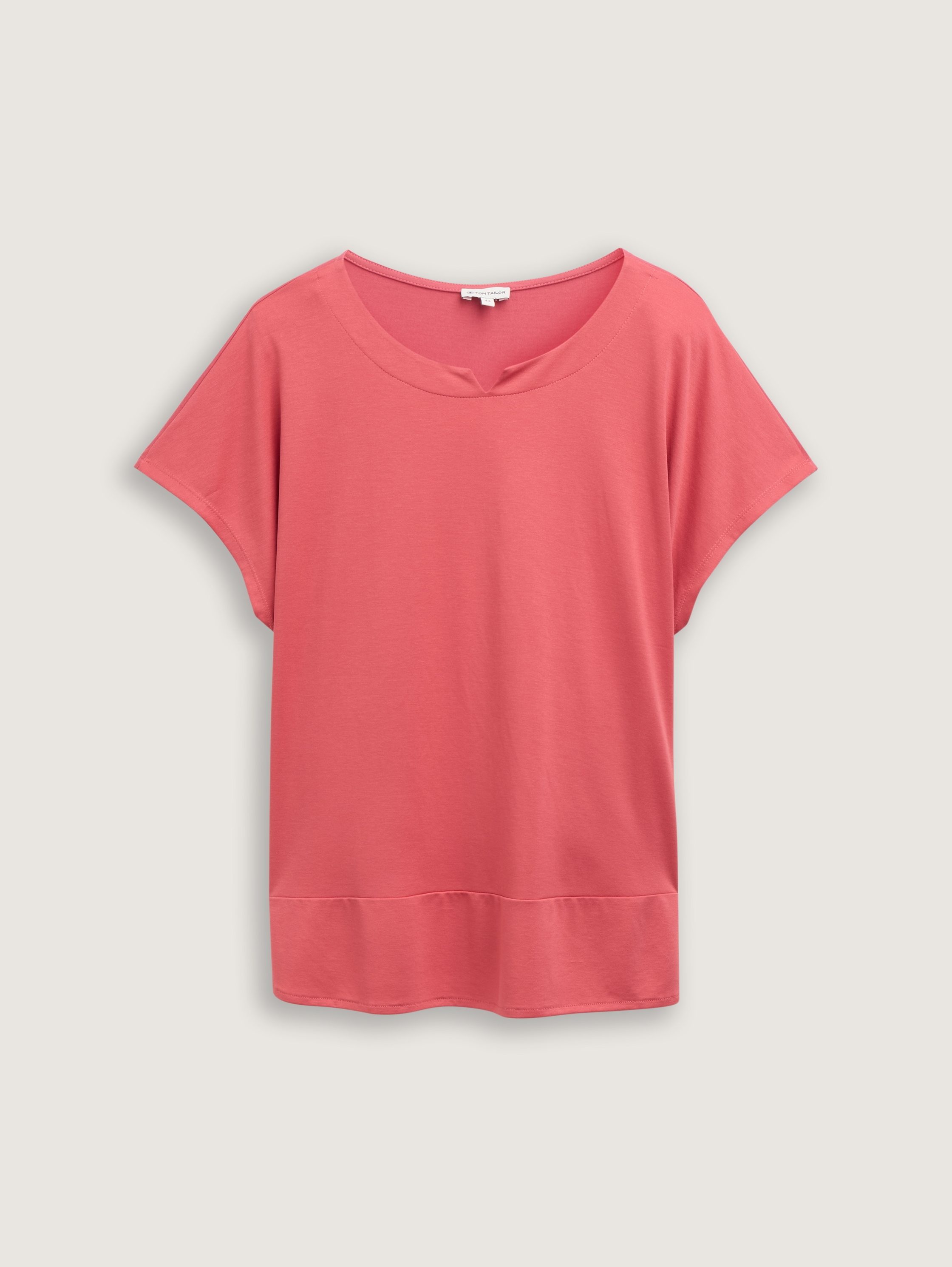 Plus Size - T-Shirt im Material-Mix - berry_red - 