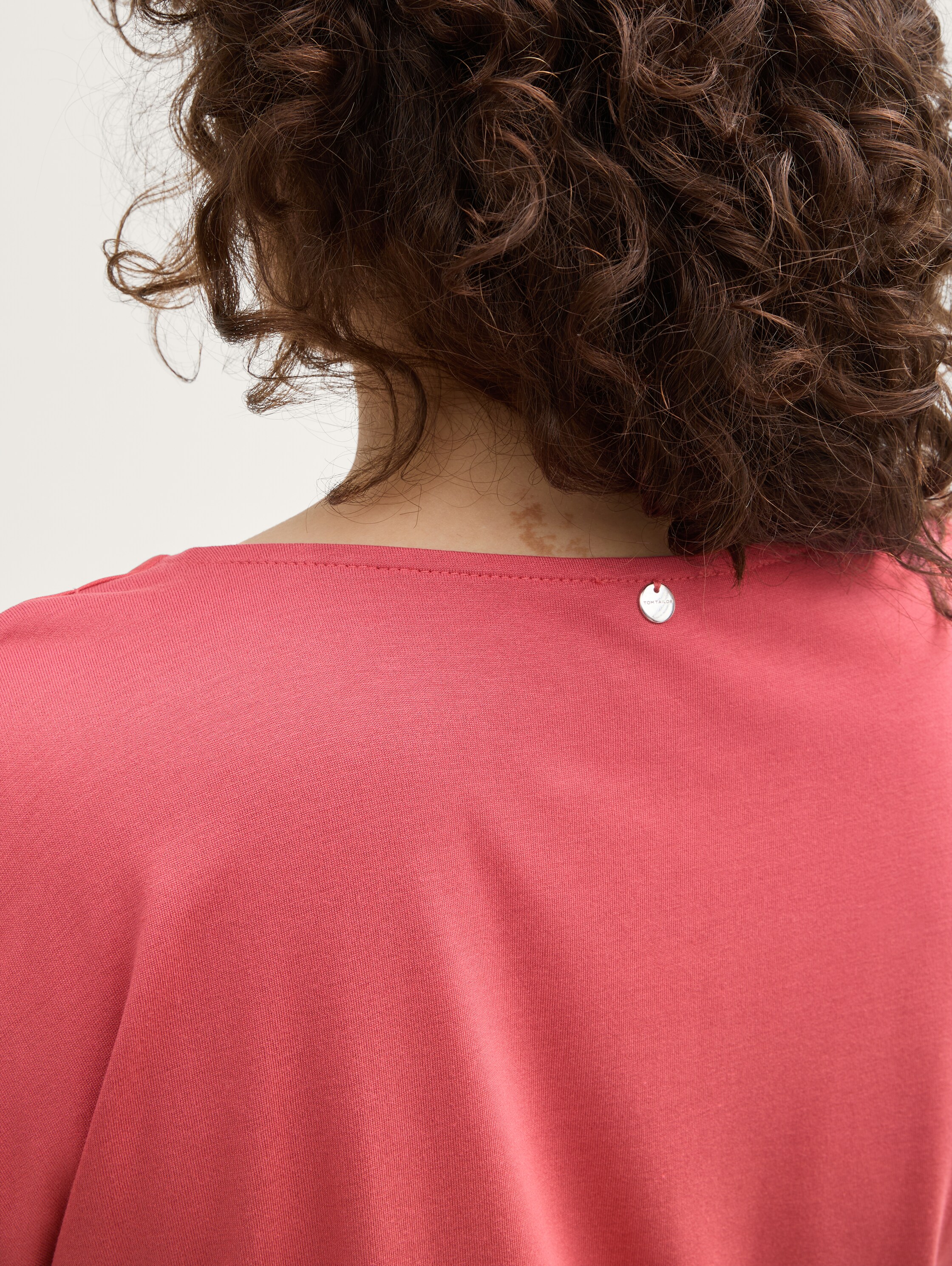 Plus Size - T-Shirt im Material-Mix - berry_red - 