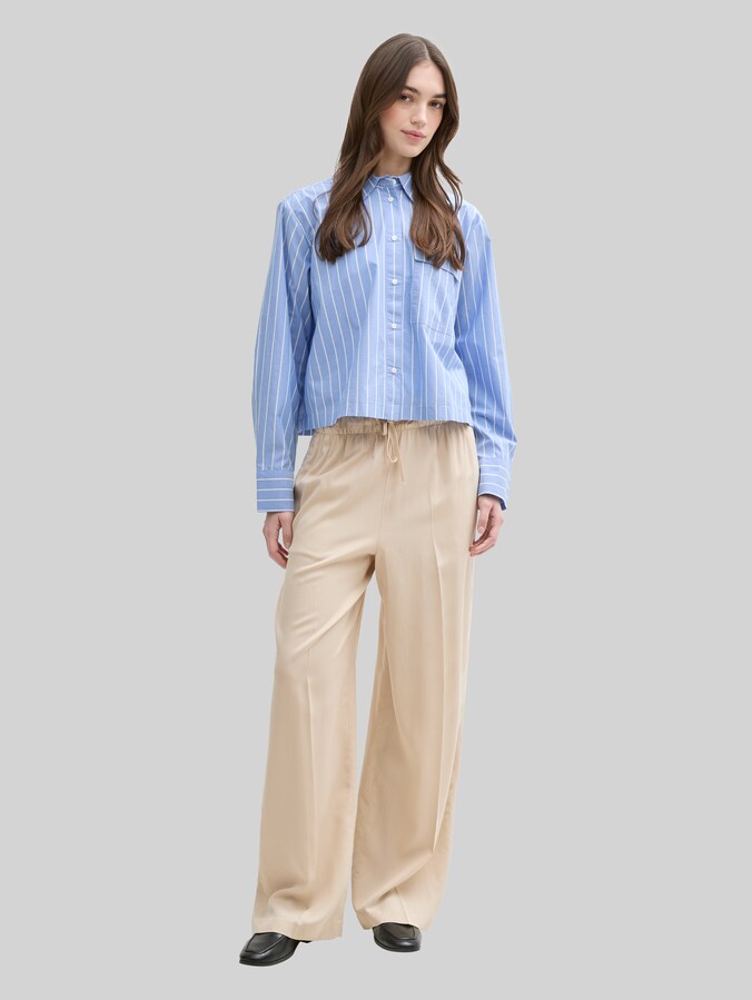 Wide Leg Paperpag Hose von Denim Female, Light Breeze