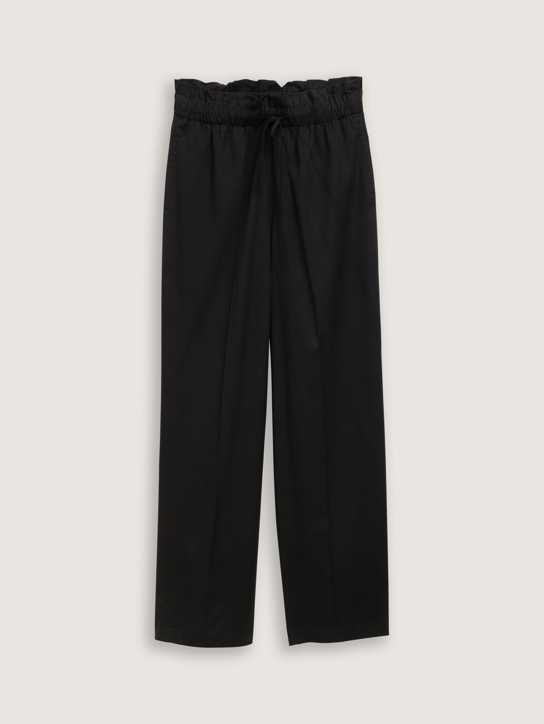 Wide Leg Paperpag Trousers - deep black - Front product view