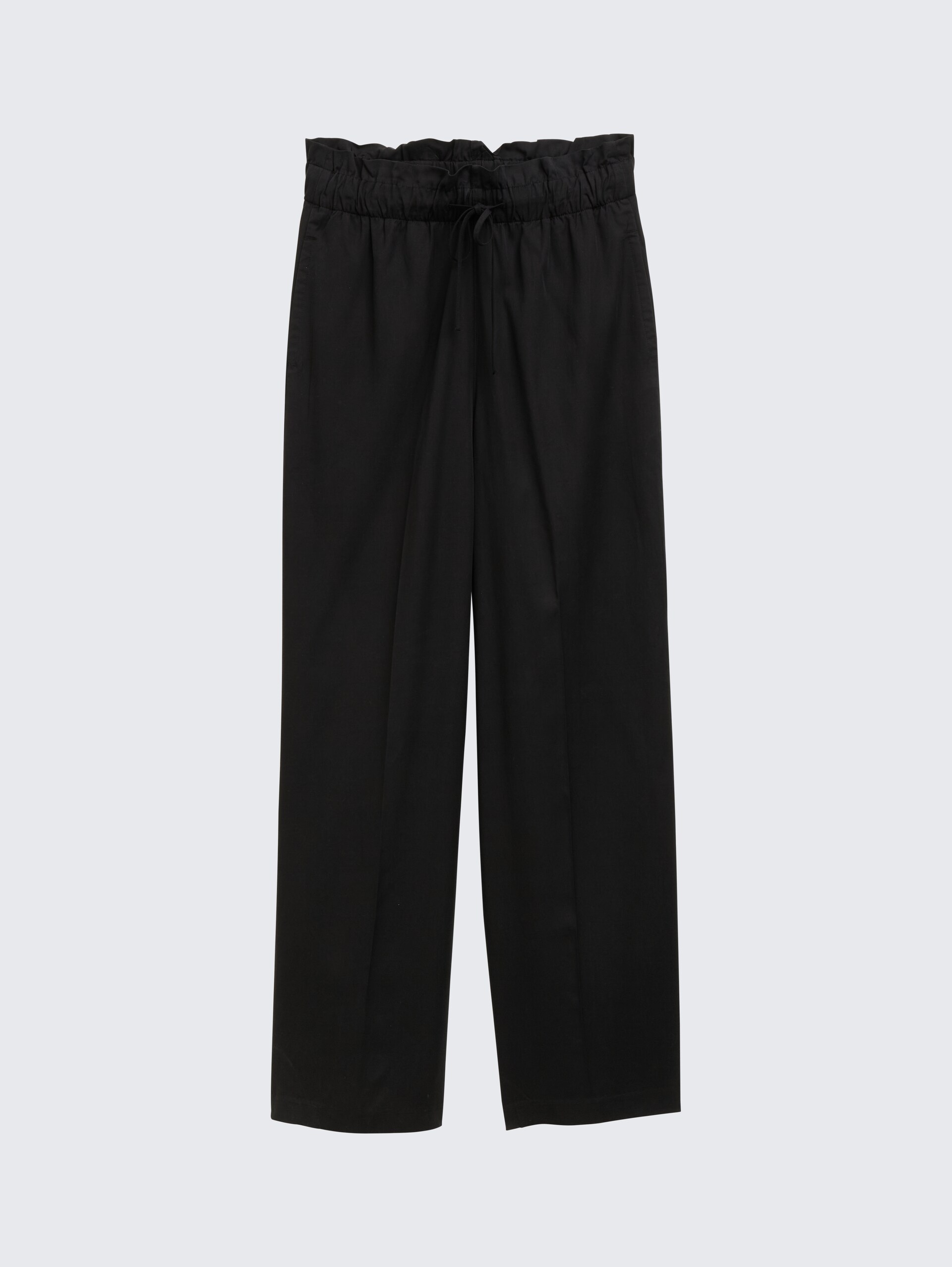 Wide Leg Paperpag Hose - deep black - Vorder-Produkt-Ansicht