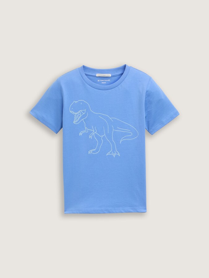 Glow-in-the-Dark T-shirt by Mini Boys, soft mid blue