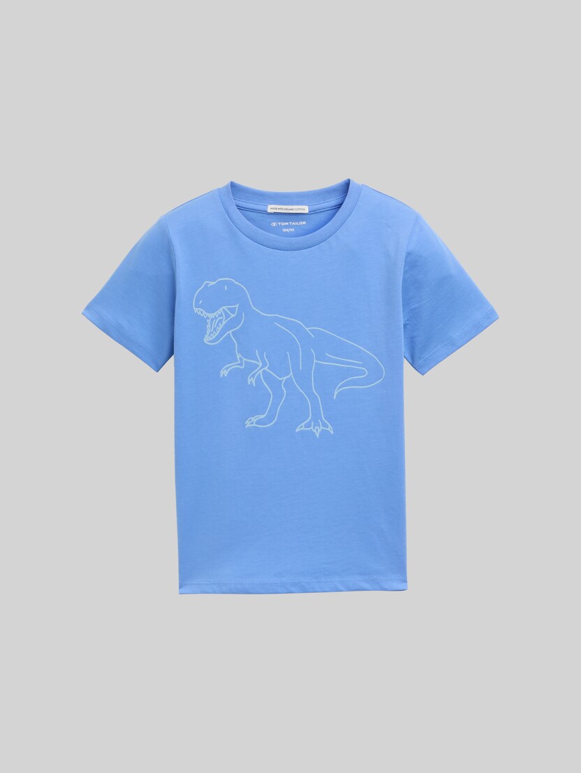 Glow-in-the-Dark T-Shirt von Mini Boys, soft mid blue