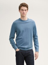 Pull en coton - mystical blue - Découpe Vue de face du modèle