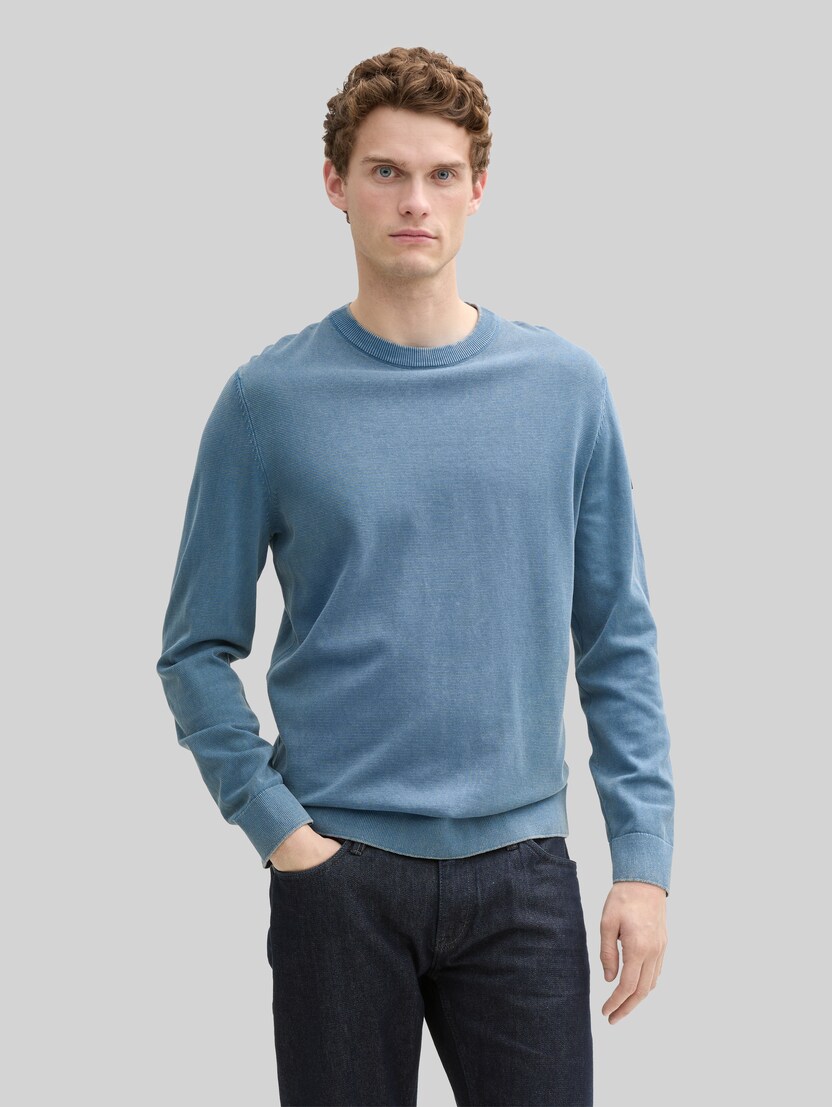 Strickpullover aus Baumwolle von Men, mystical blue