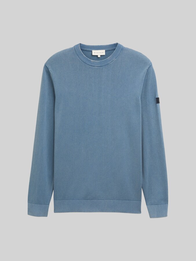 Pull-over en tricot de coton par Men, mystical blue