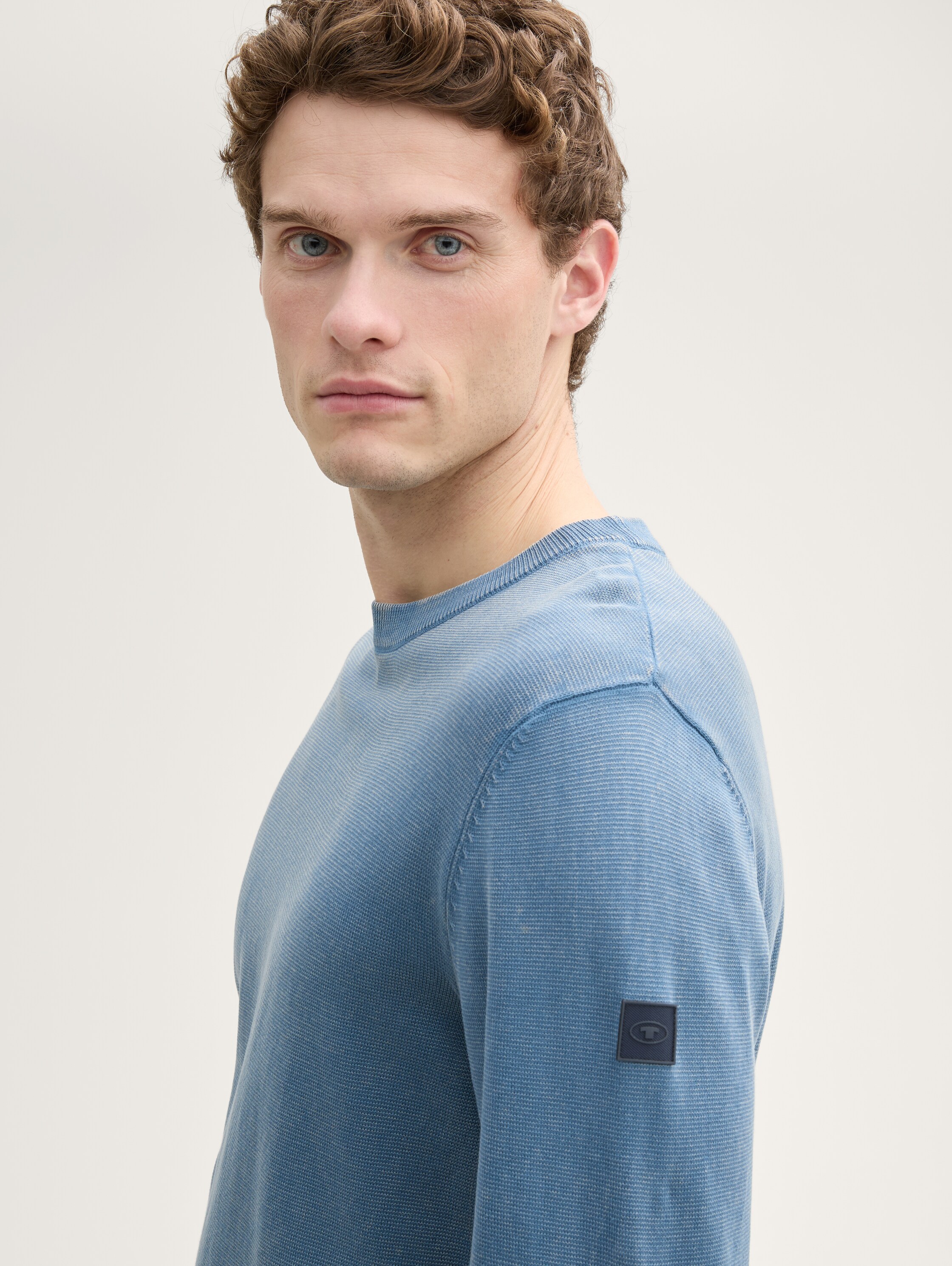 Strickpullover aus Baumwolle - mystical_blue - 