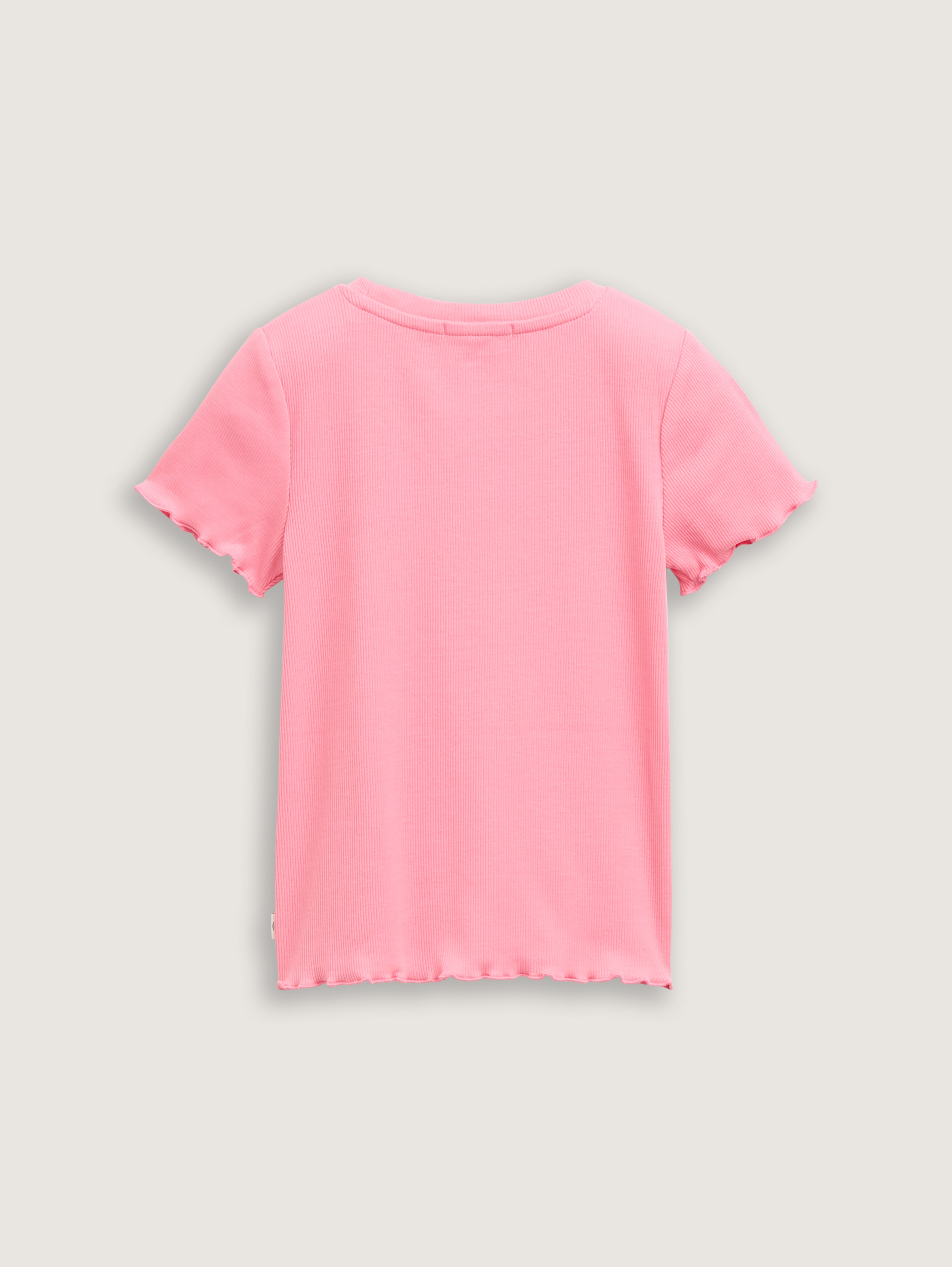 Ribbed T-shirt with print by Tom Tailor