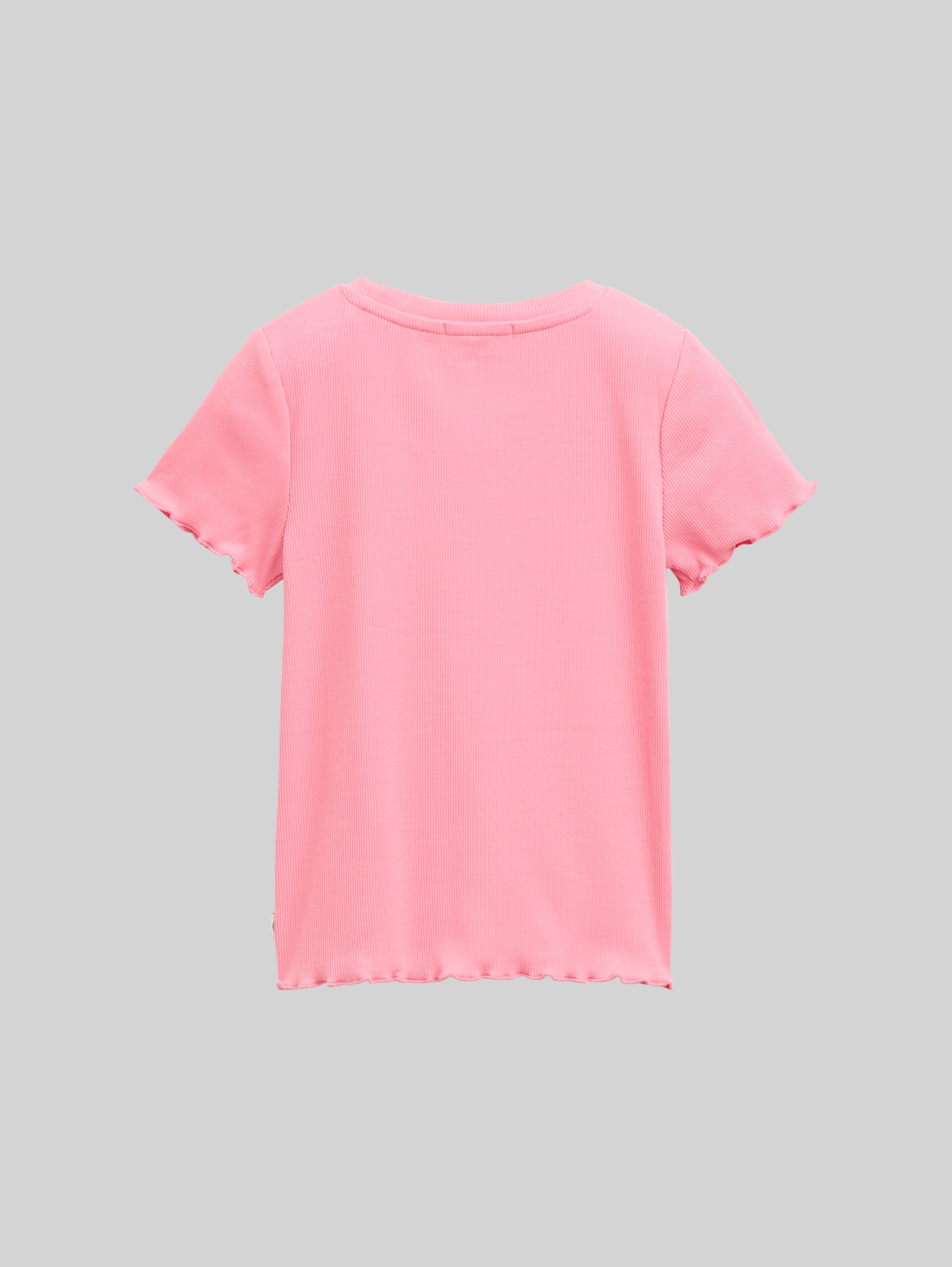 Ribbed T-shirt with print - sunrise pink