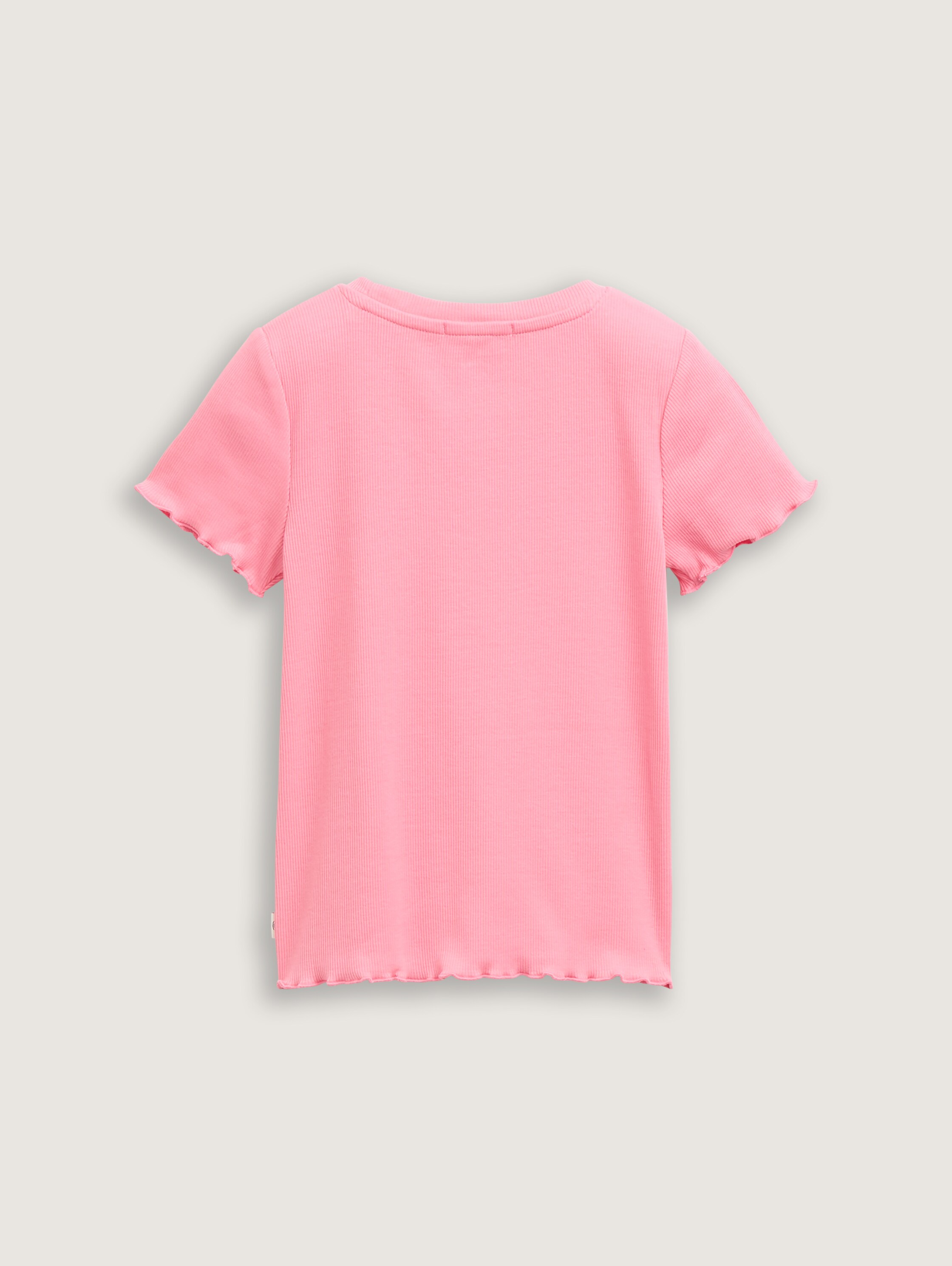 Ripp T-Shirt mit Print - sunrise_pink - 