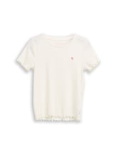 Geselecteerd, Geribbeld T-shirt met print door Tom Tailor, wit