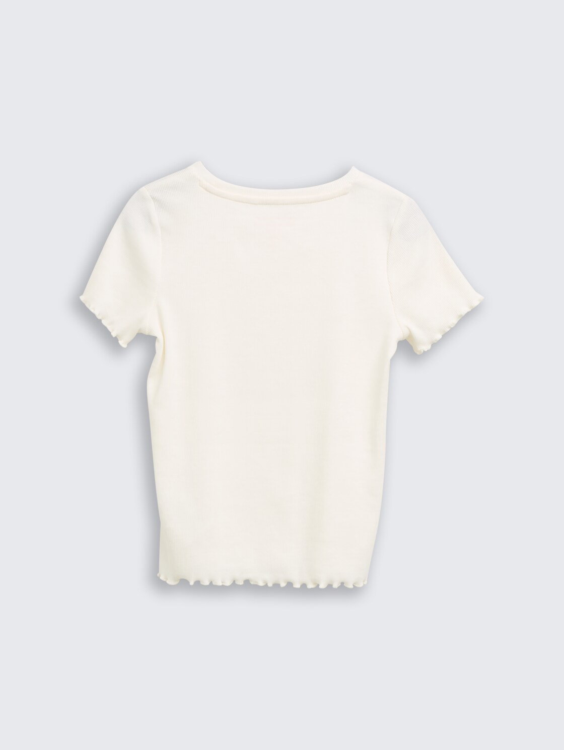 Ripp T-Shirt mit Print - soft cream white