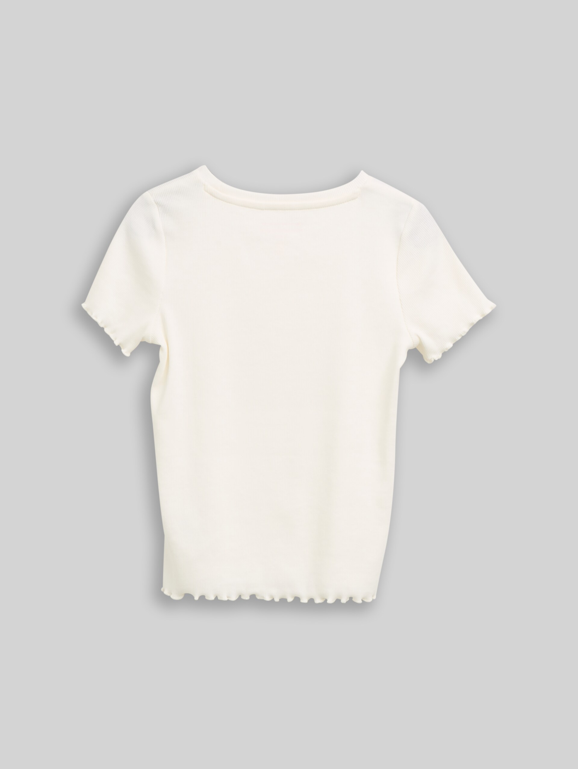 Ripp T-Shirt mit Print - soft cream white