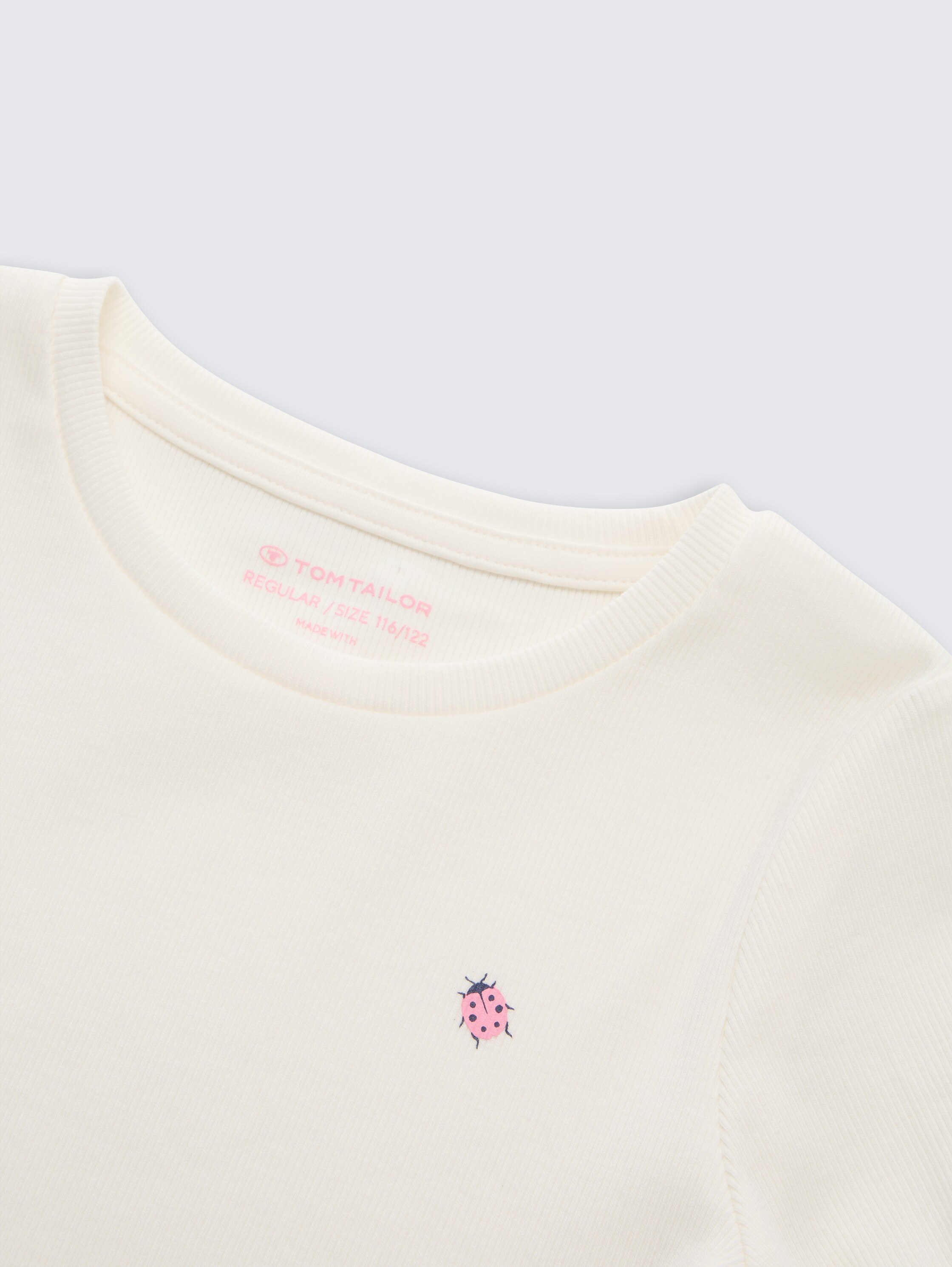 Ripp T-Shirt mit Print - soft_cream_white - 