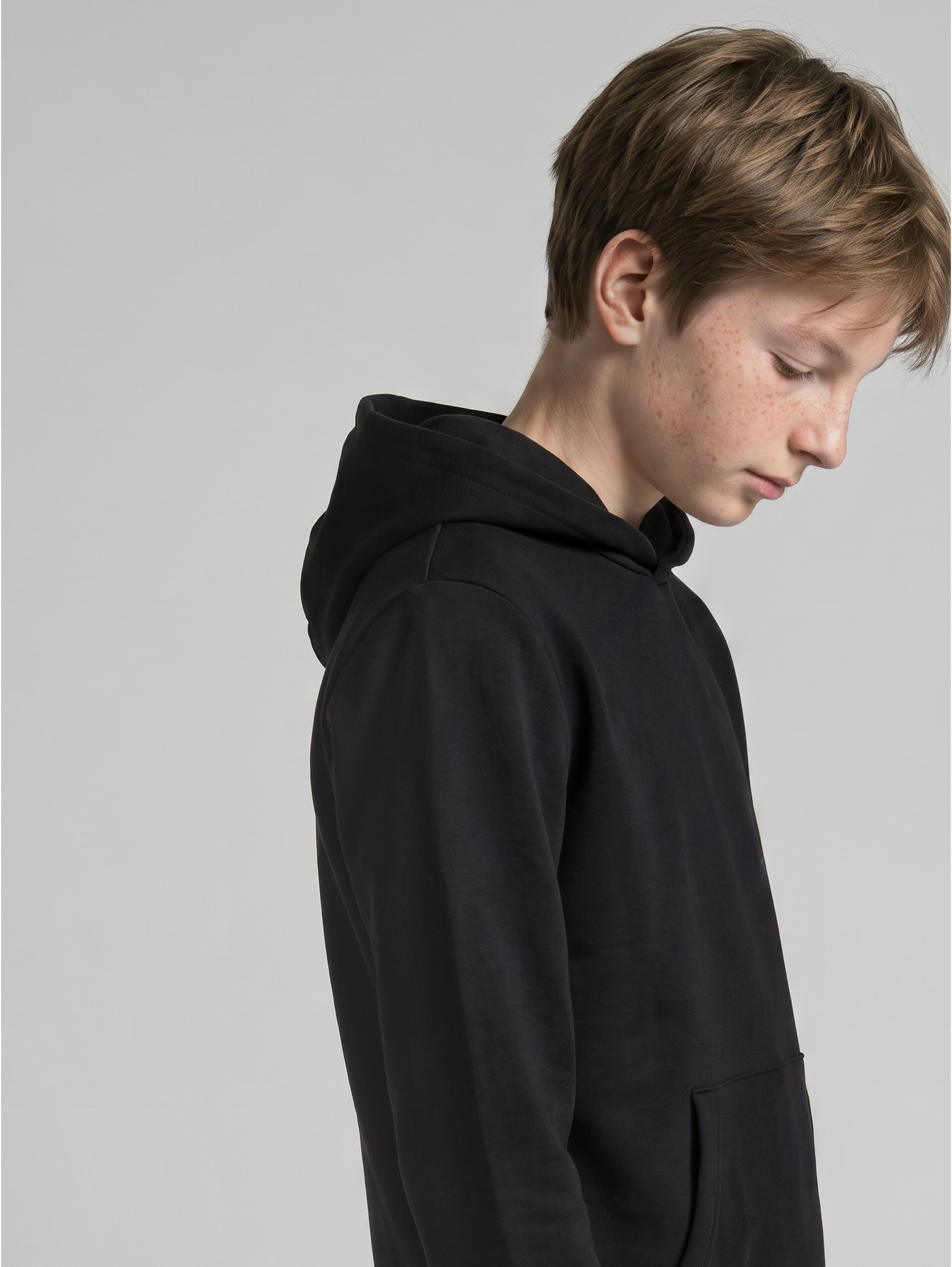 Hoodie met print op de rug - heavy black