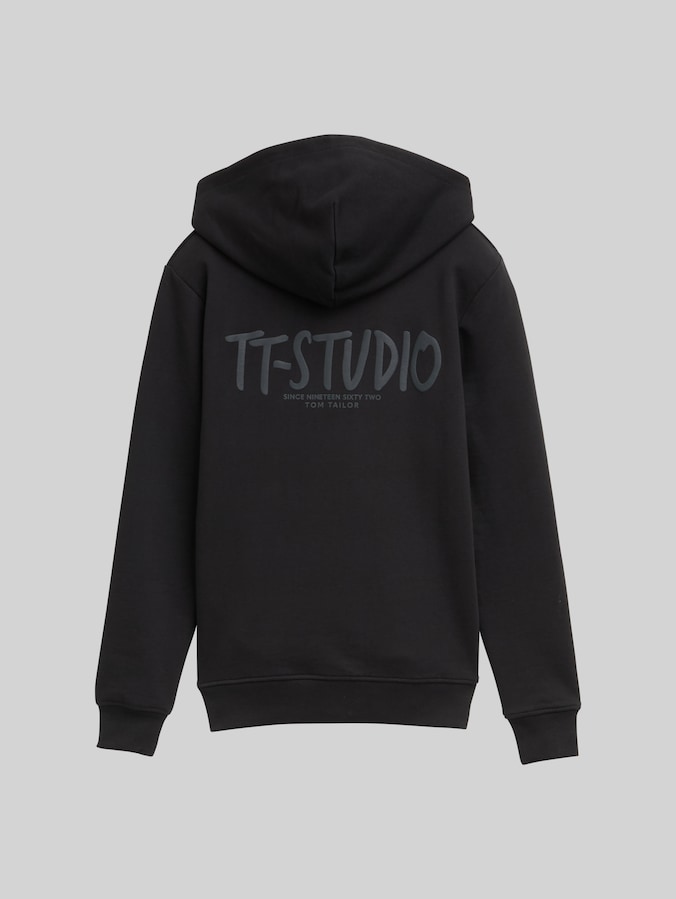 Hoodie met print op de rug door Teen Boys, heavy black