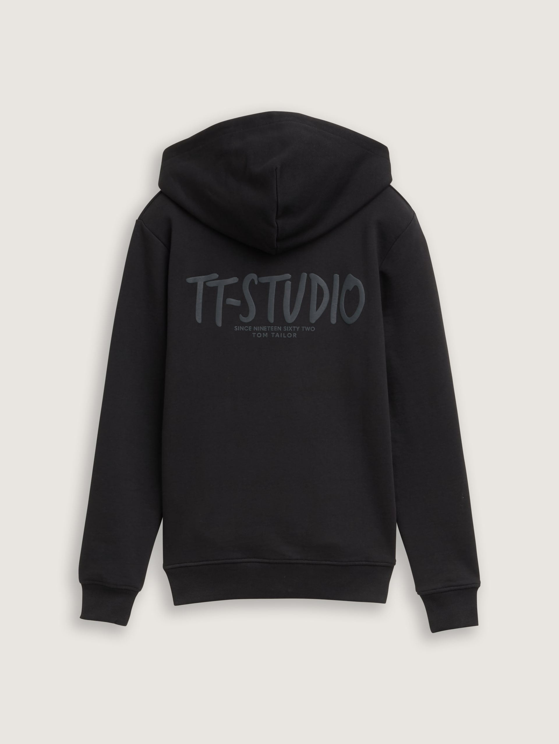 Hoodie met print op de rug - heavy black