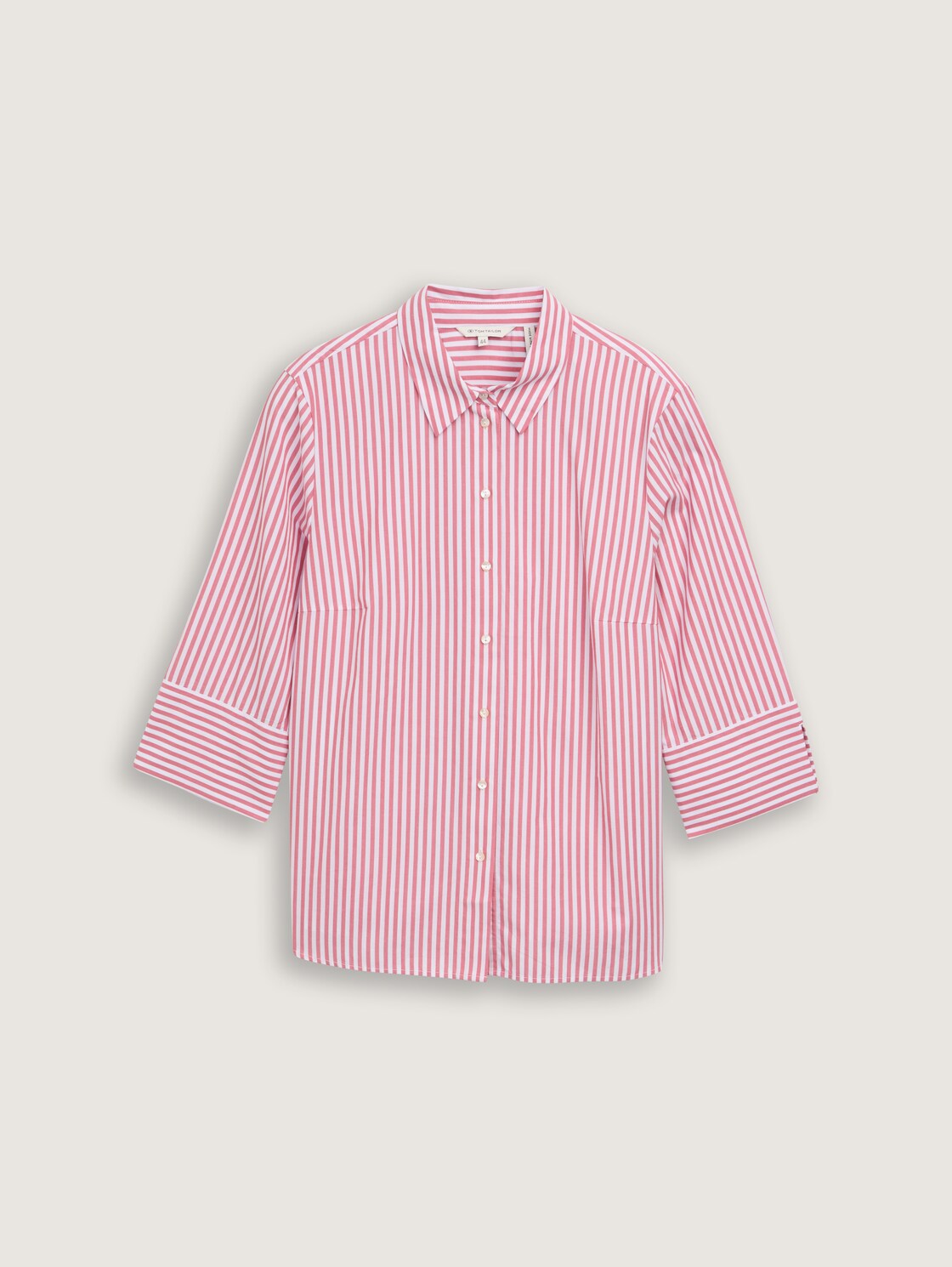 Plus Size - Loose Fit Bluse mit Streifenmuster - mid berry white stripe - Vorder-Produkt-Ansicht