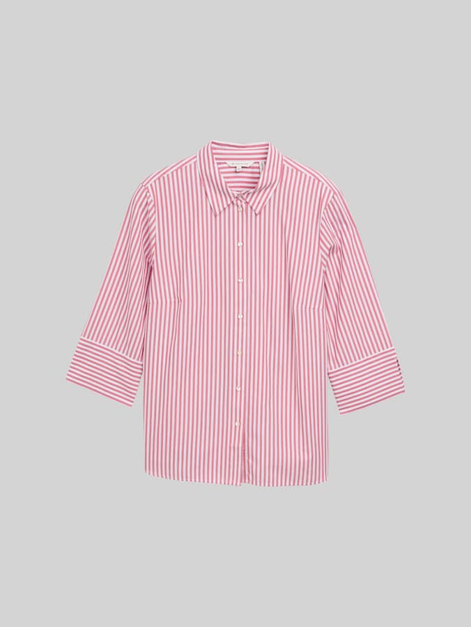 Plus Size - Loose Fit Bluse mit Streifenmuster von Women Plus Size, mid berry white stripe