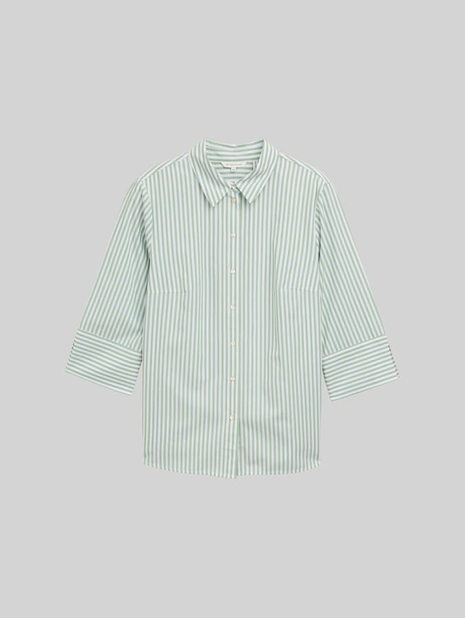 Plus Size - Blouse ample à rayures par Women Plus Size, mid green white stripe