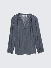 Plus Size - Bluse mit Muster - printed blue white minimal - Vorder-Produkt-Ansicht