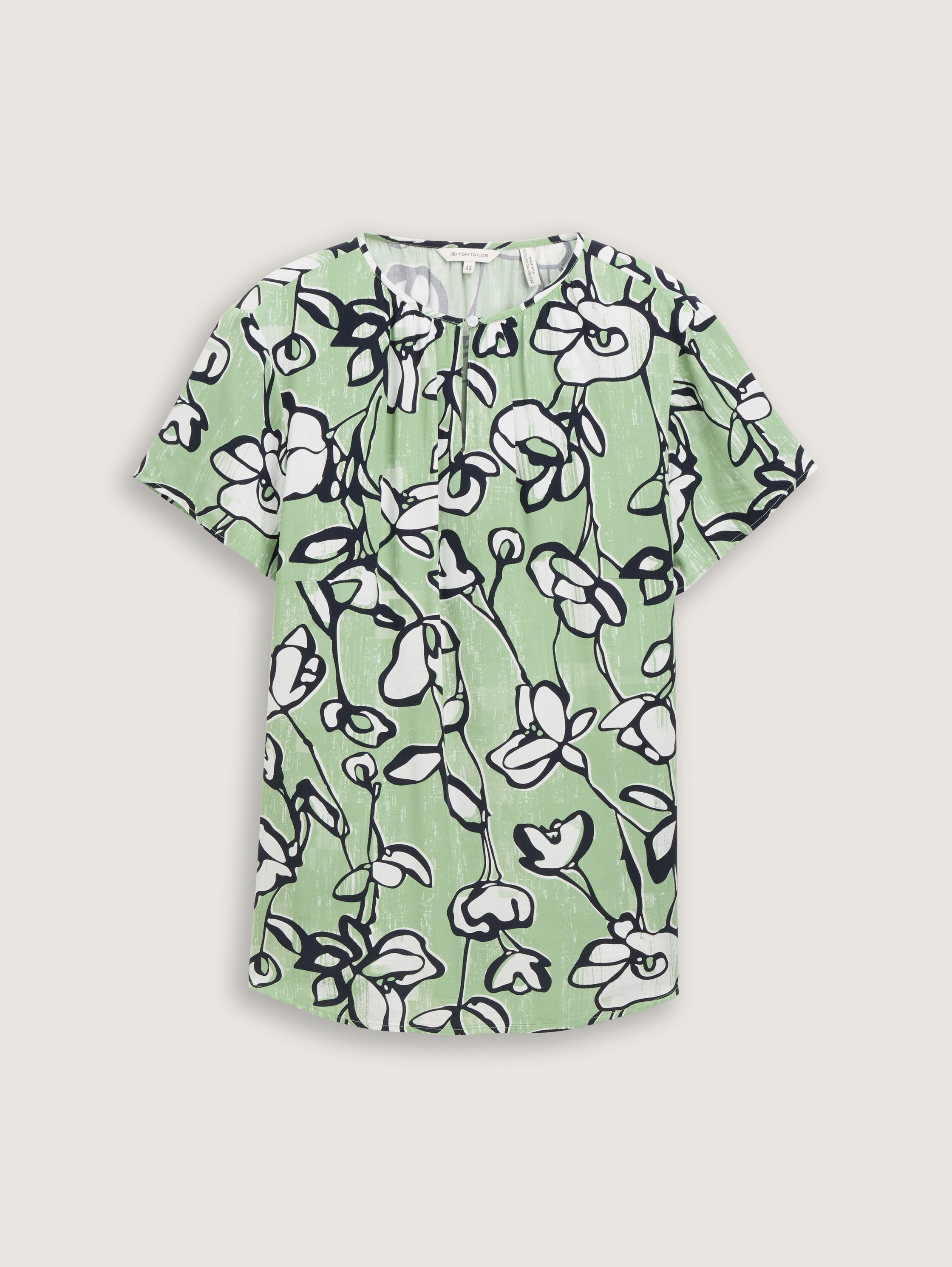 Plus Size - Bluse aus Viskose - fresh_spring_floral_design - Vorder-Produkt-Ansicht