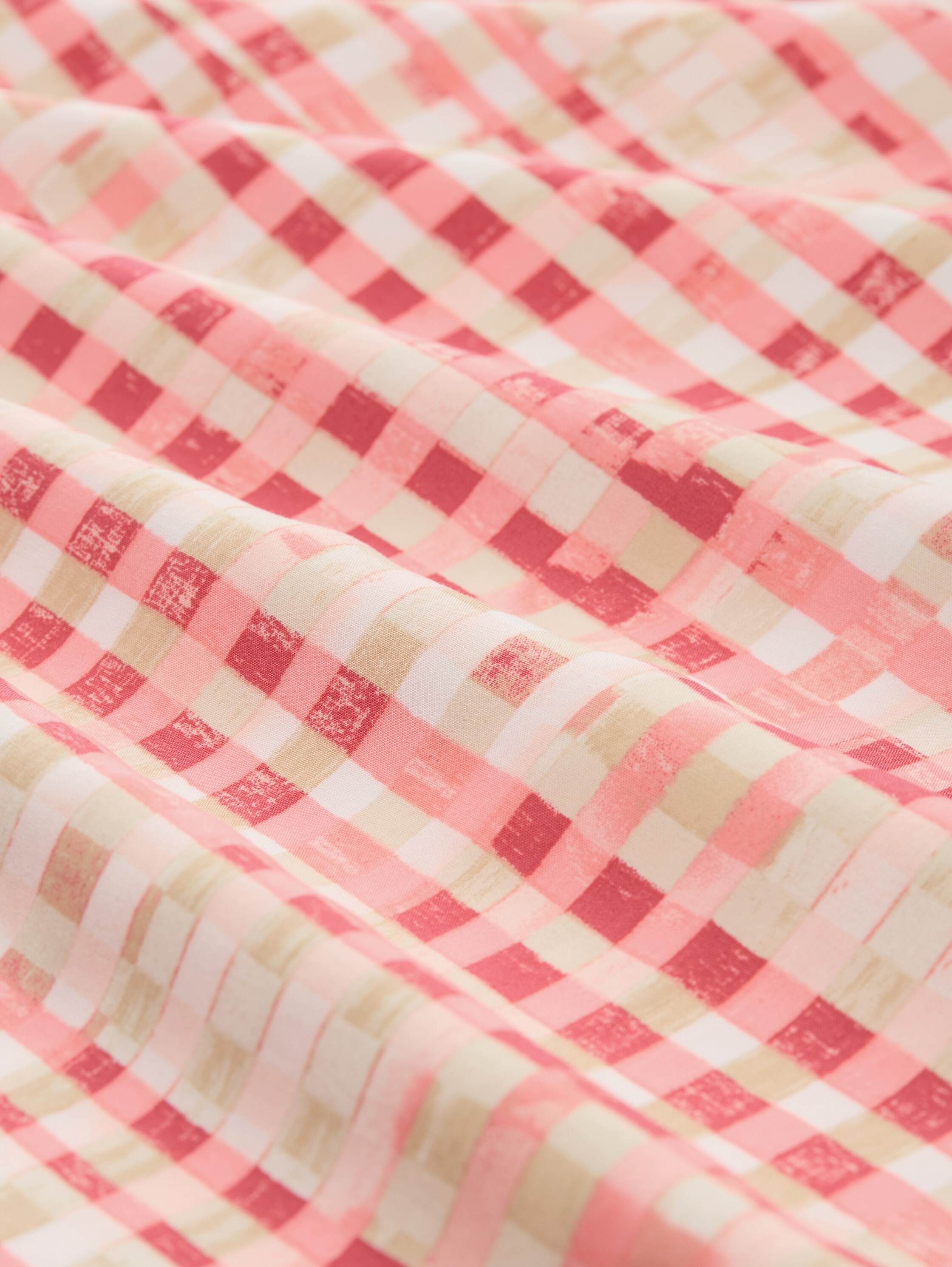 Plus Size - Bluse aus Viskose - berry_red_check_design - 