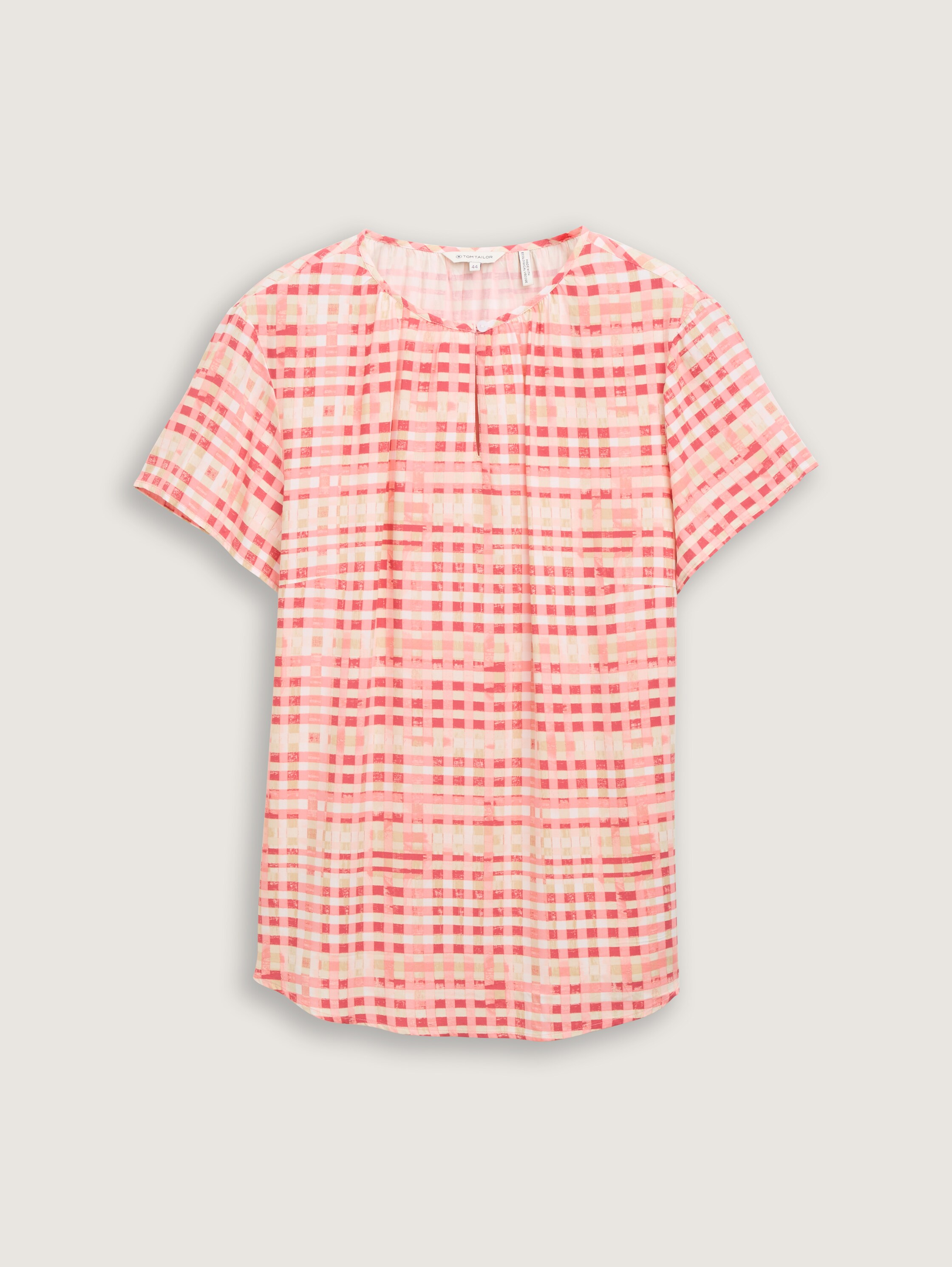 Plus Size - Bluse aus Viskose - berry_red_check_design - 