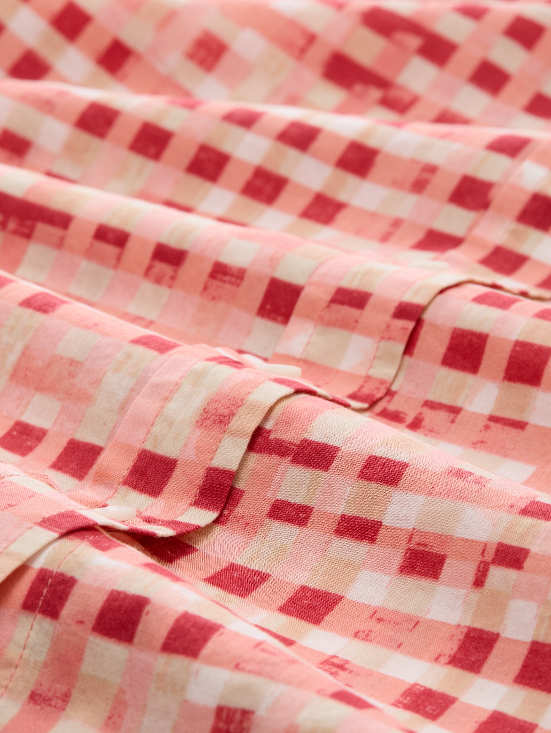 Plus Size - Patterned blouse - berry red check design - Material view