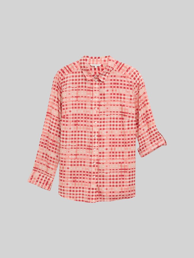 Plus Size - Bluse mit Muster von Women Plus Size, berry red check design