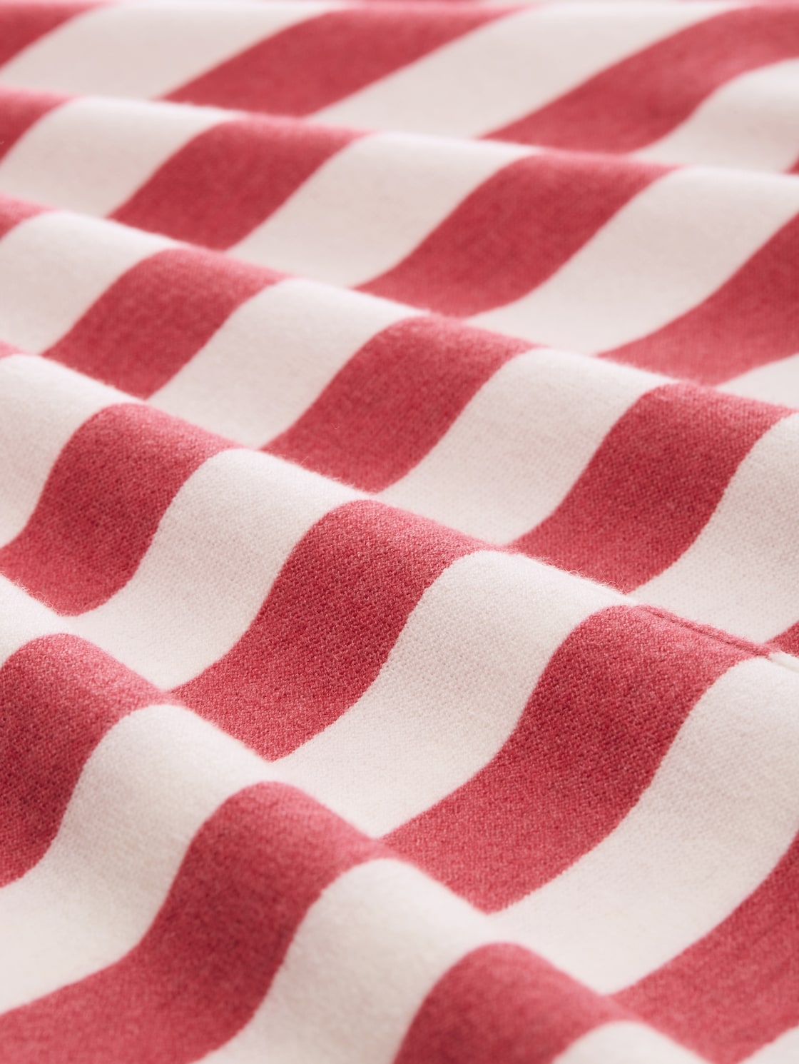 Loose Fit Strickpullover mit Kapuze - red melange block stripe - Material-Ansicht