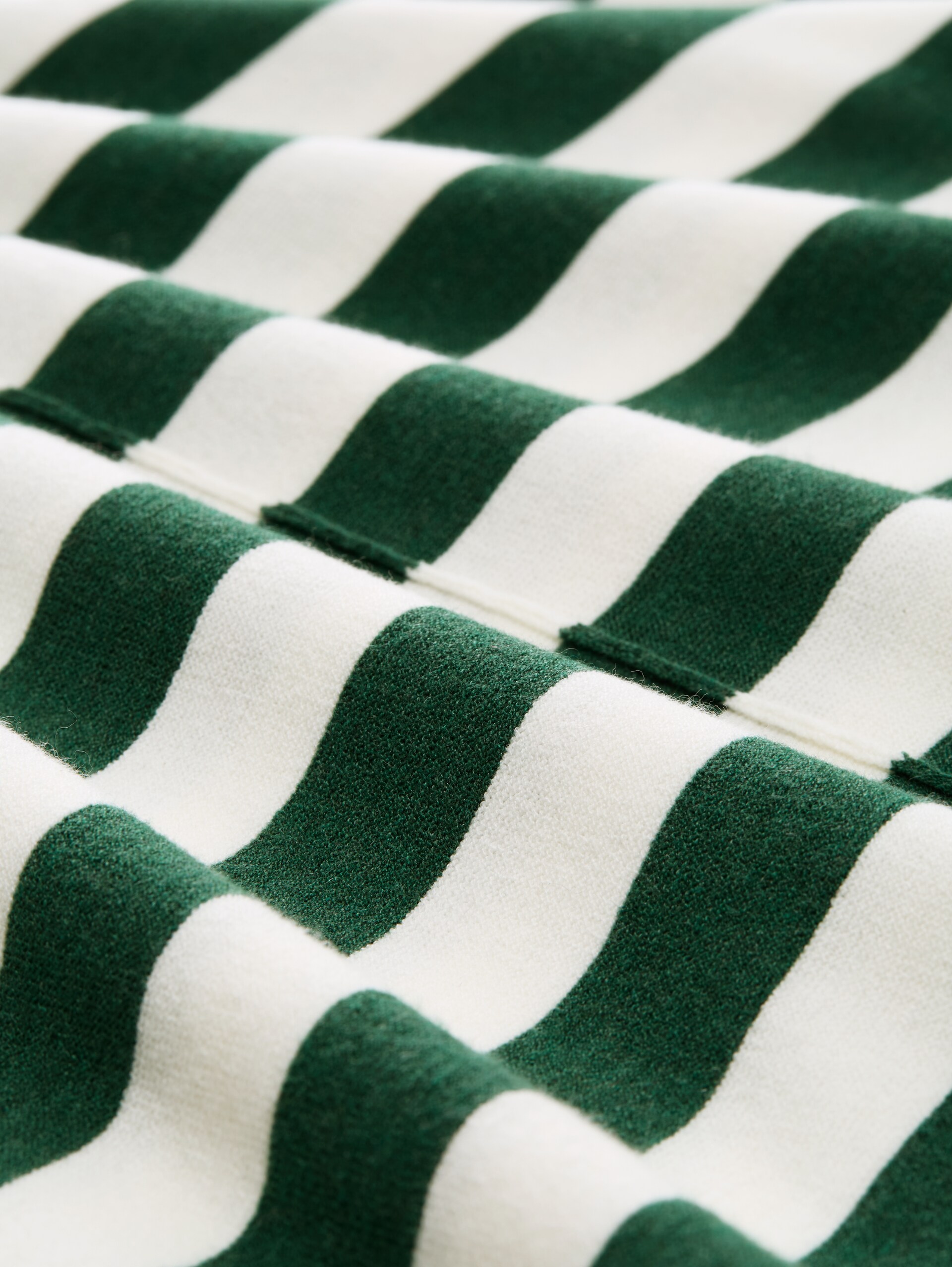 Loose Fit Strickpullover mit Kapuze - green melange block stripe - Material-Ansicht