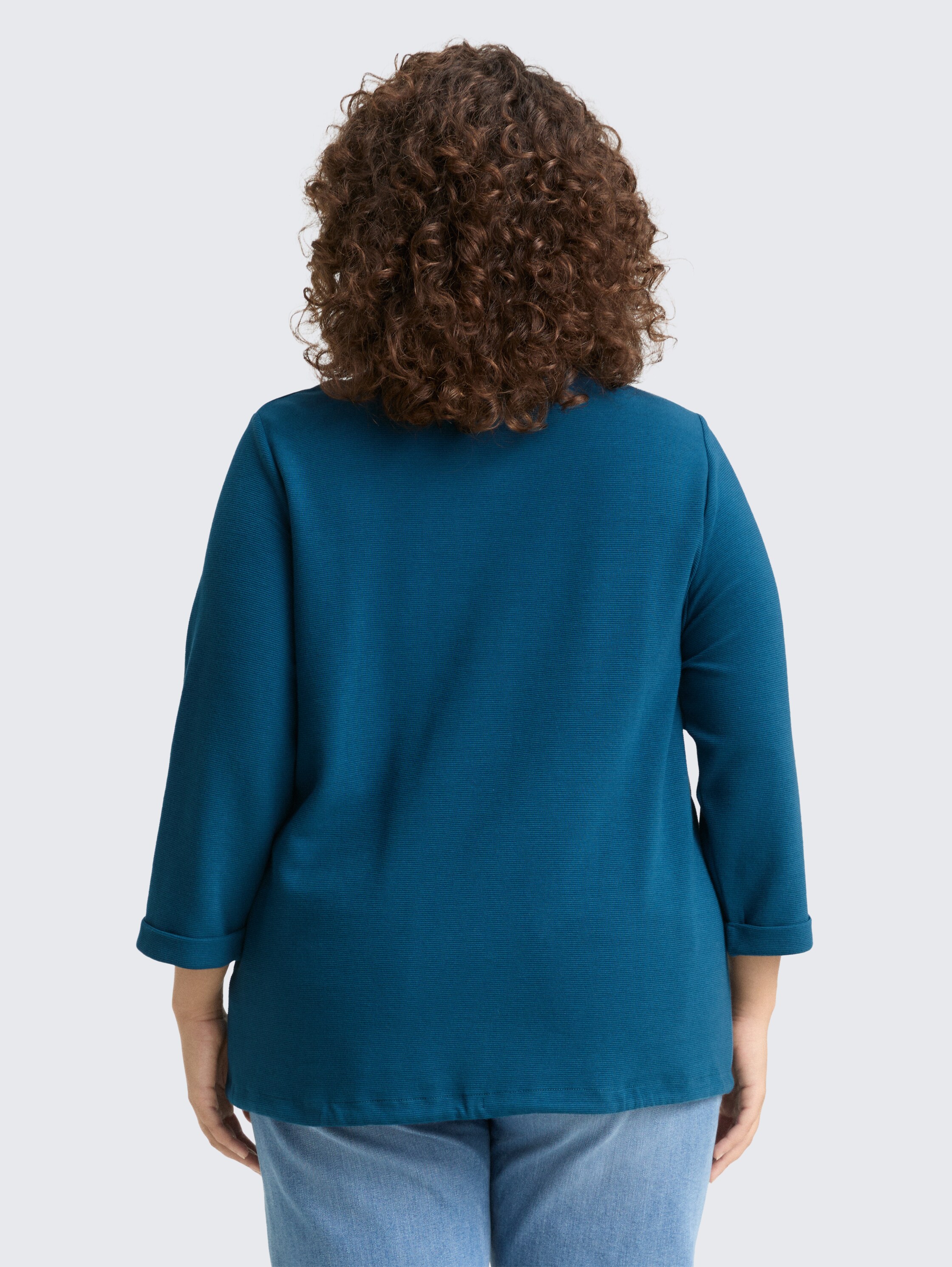 Plus Size - Shirt met lange mouwen en knoopdetails - dark_petrol_1 - 