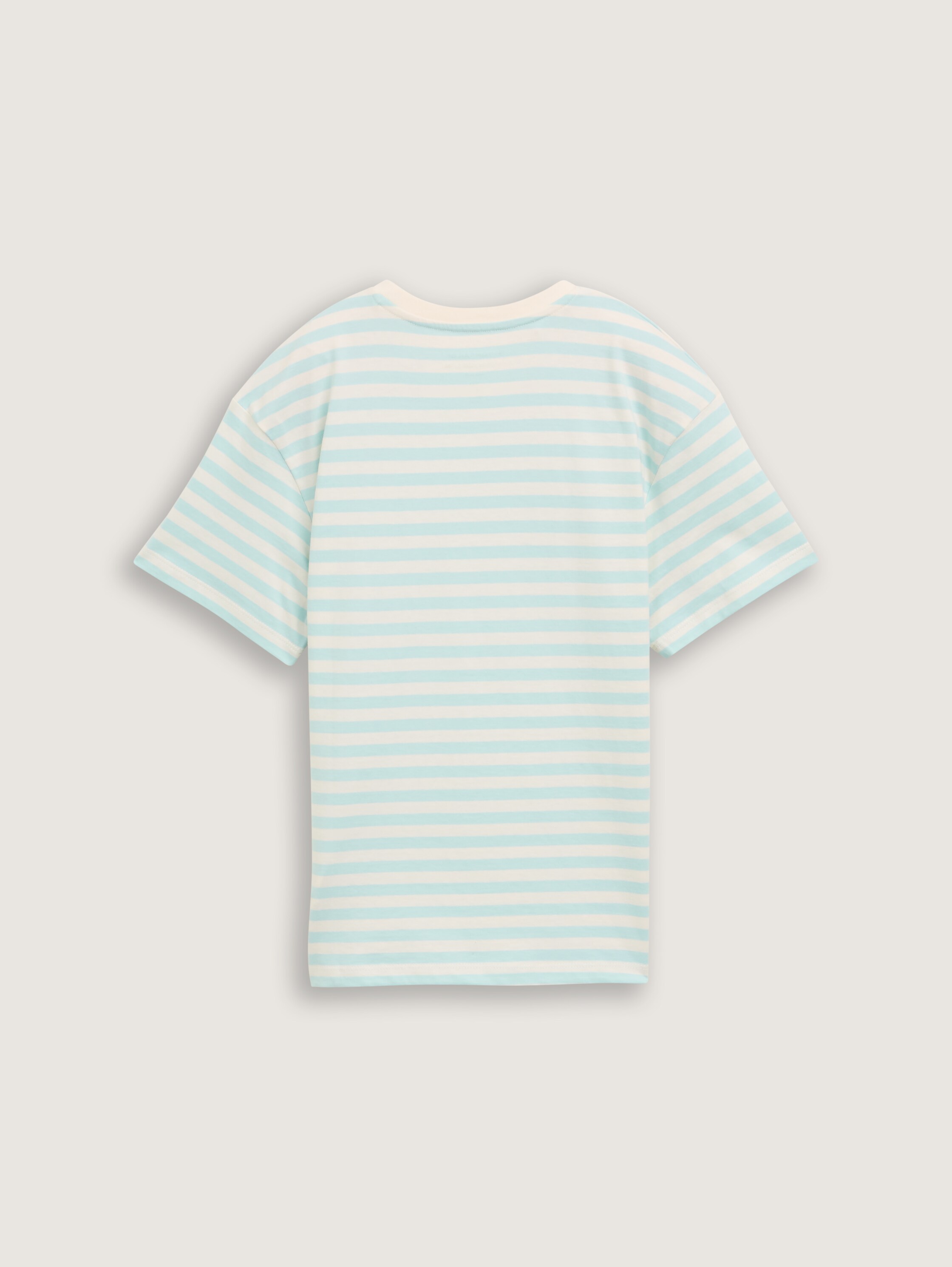 Oversize T-Shirt mit Streifenmuster - turquoise_white_stripe - 