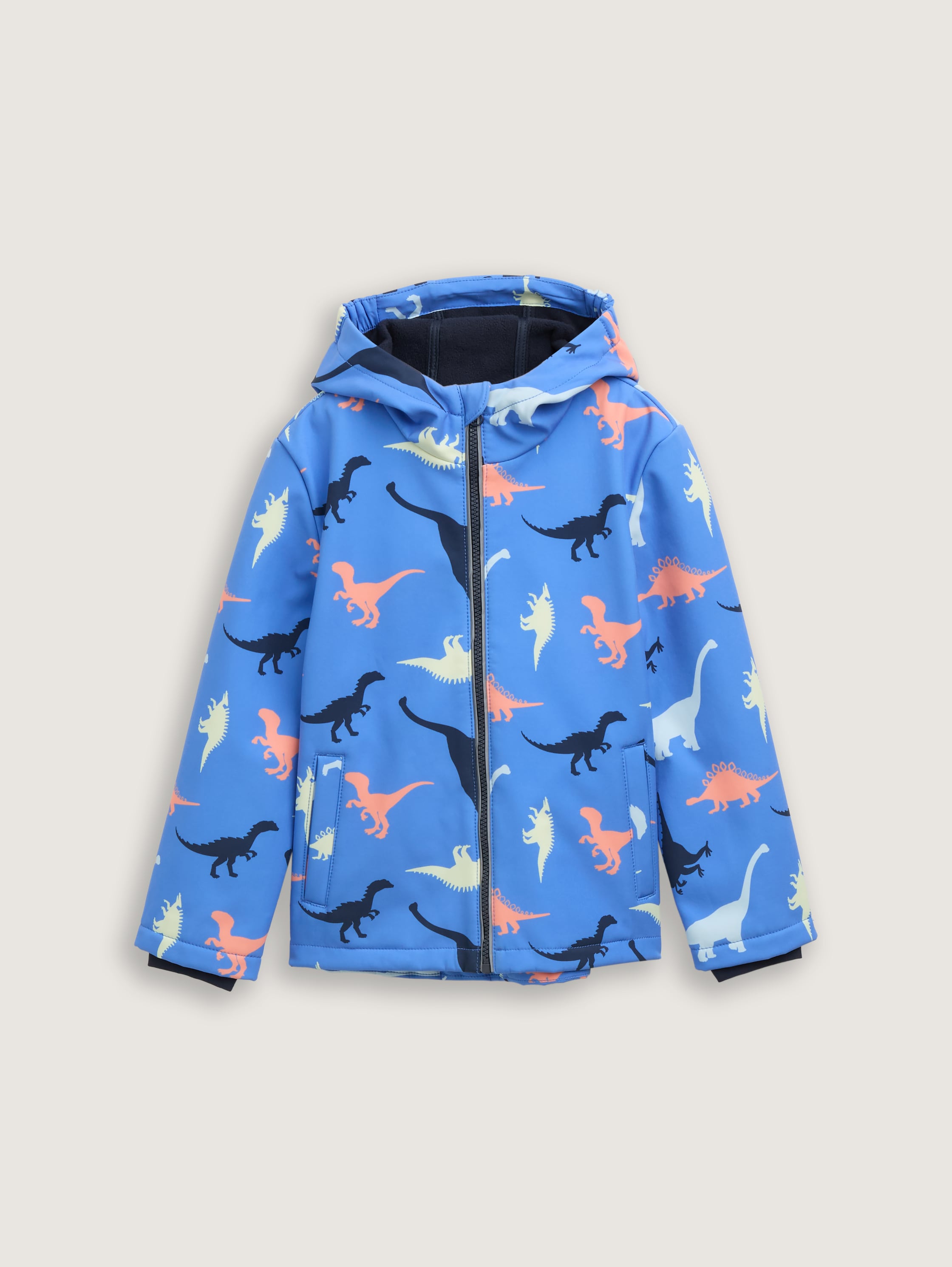 Softshell Jacke mit Allover-Print - blue_multicolor_dino_design - 